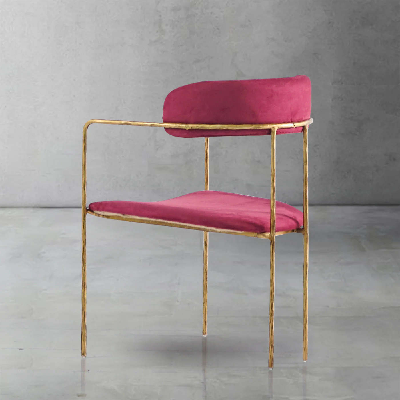 Hand-Forged Metal Vintage Armrest Dining Chair - Image 4