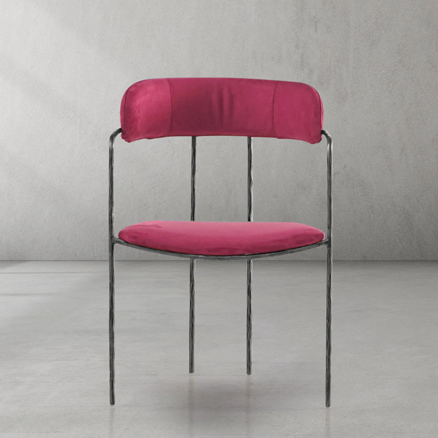 Hand-Forged Metal Vintage Armrest Dining Chair - Image 7