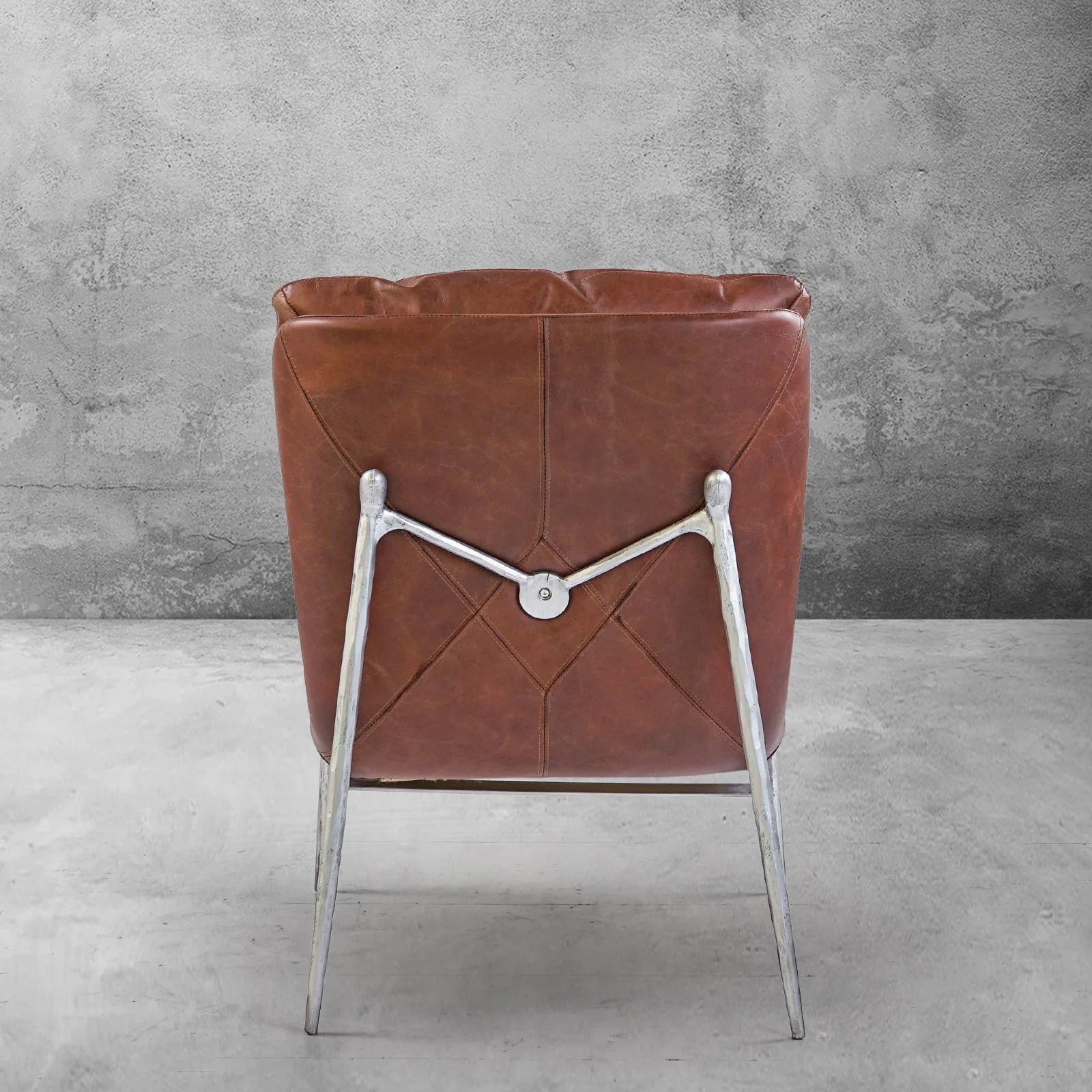 Hand-Forged Metal Vintage Leather Armrest Lounge Chair - Image 21