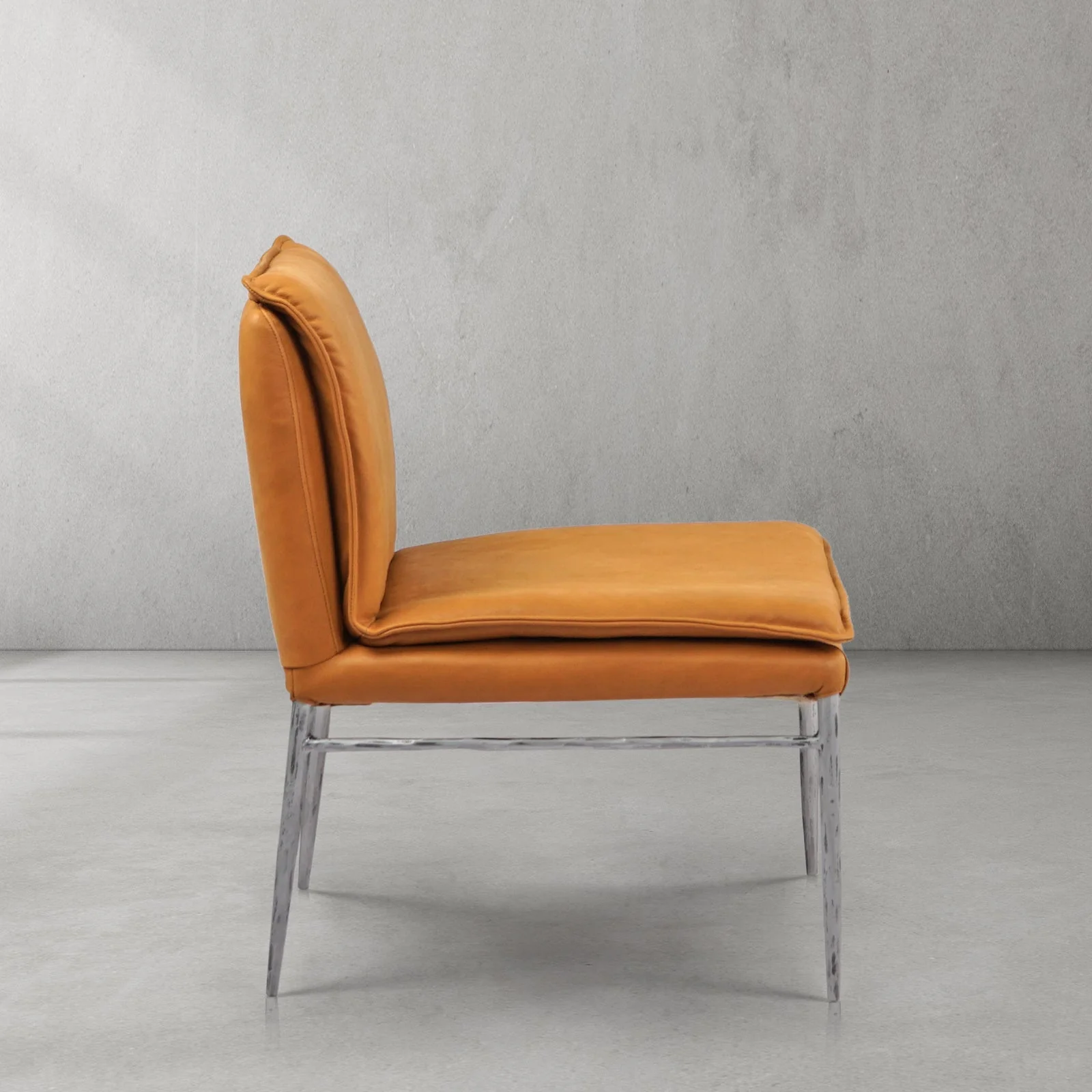 Hand-Forged Metal Vintage Leather Dining Chair - Image 10