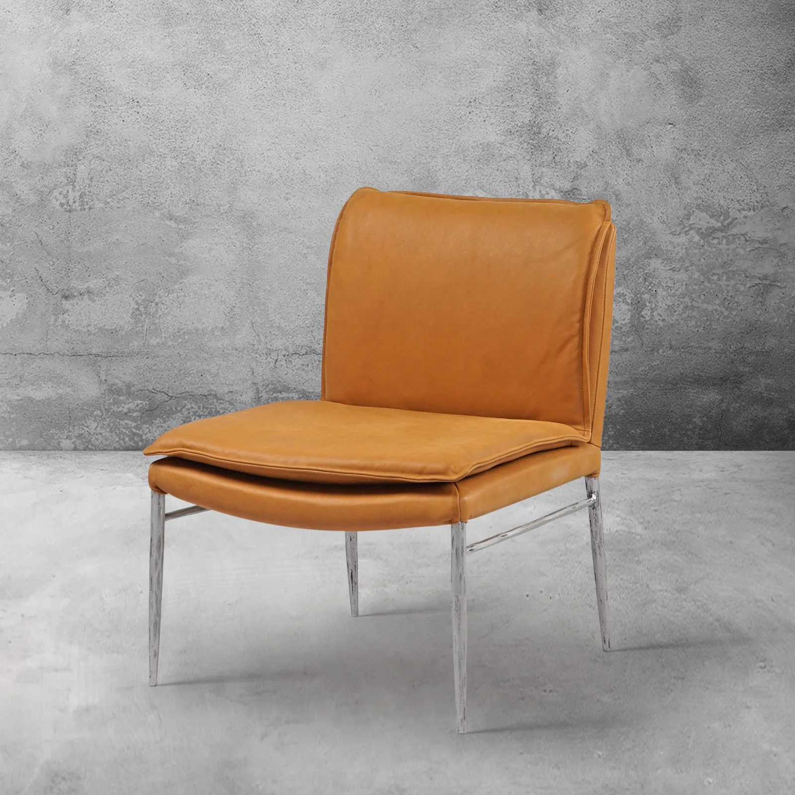 Hand-Forged Metal Vintage Leather Dining Chair - Image 7