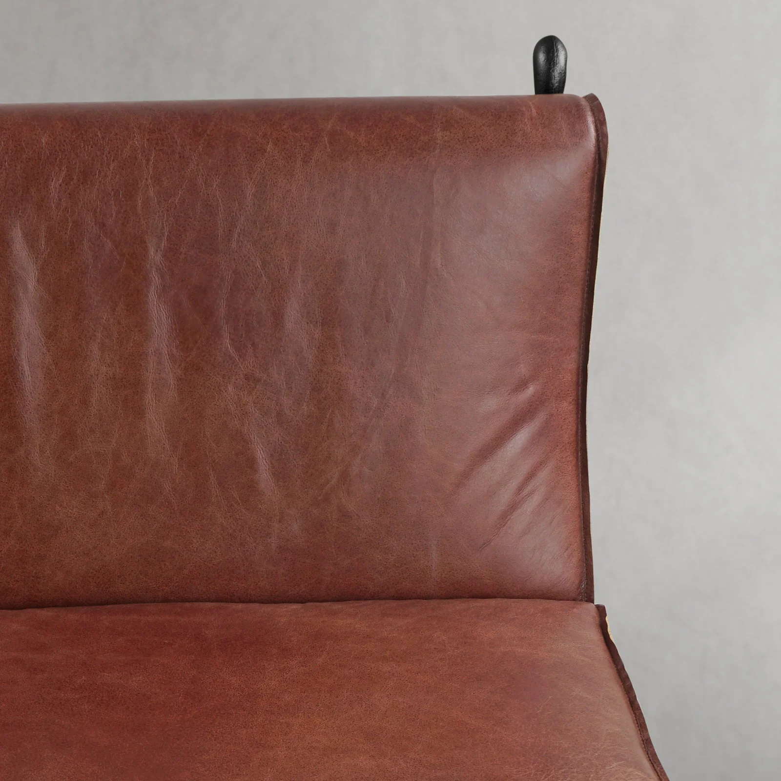 Hand-Forged Metal Vintage Leather Lounge Chair - Image 16
