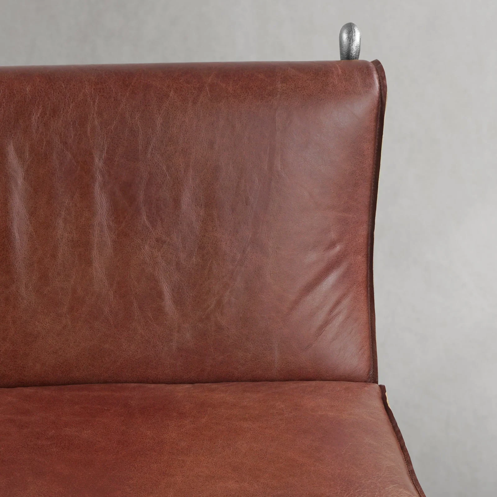 Hand-Forged Metal Vintage Leather Lounge Chair - Image 24