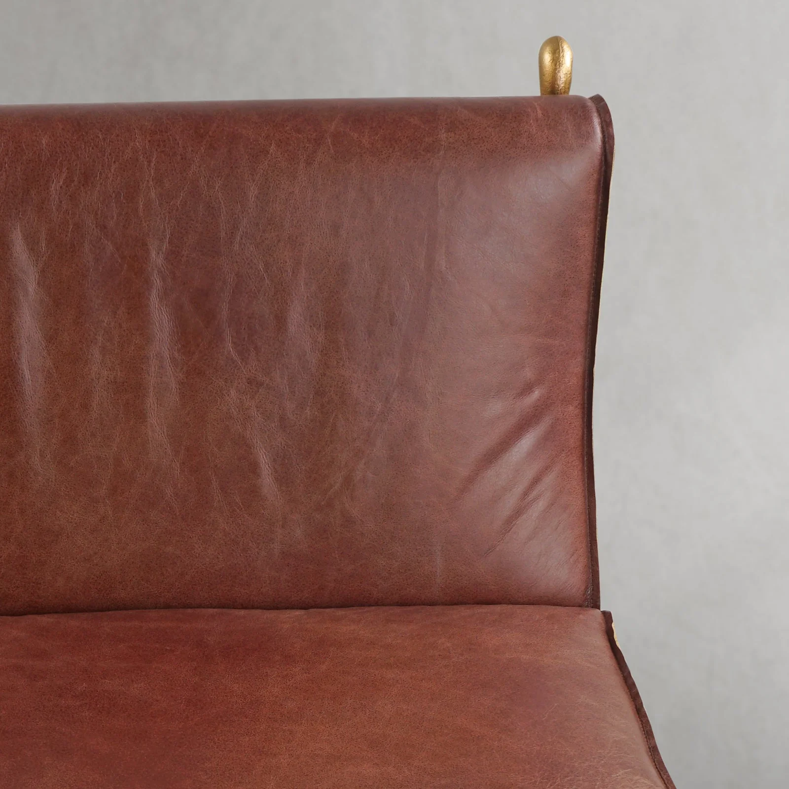 Hand-Forged Metal Vintage Leather Lounge Chair - Image 7
