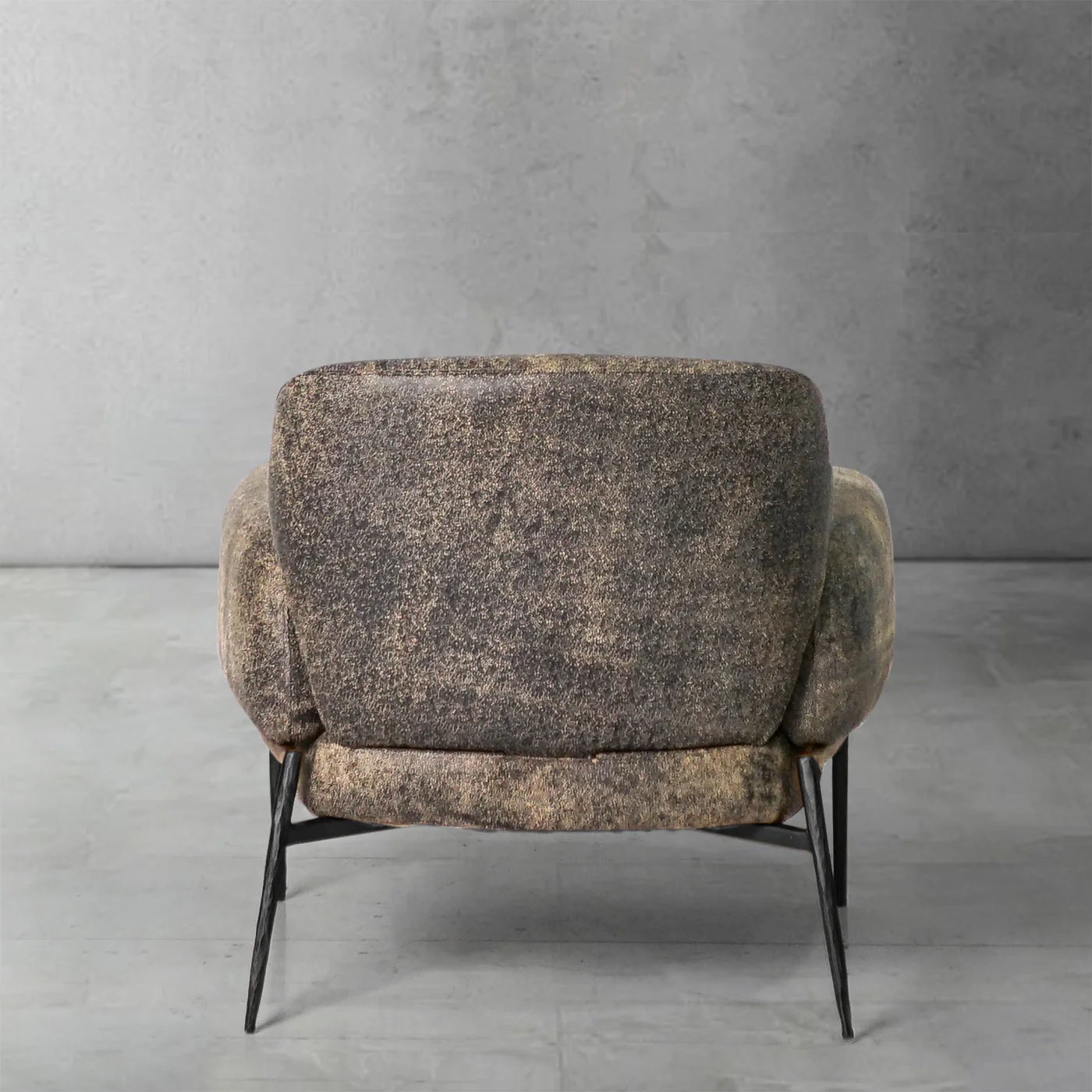 Hand-Forged Metal Vintage Pearl Grain Cowhide Lounge Chair - Image 10