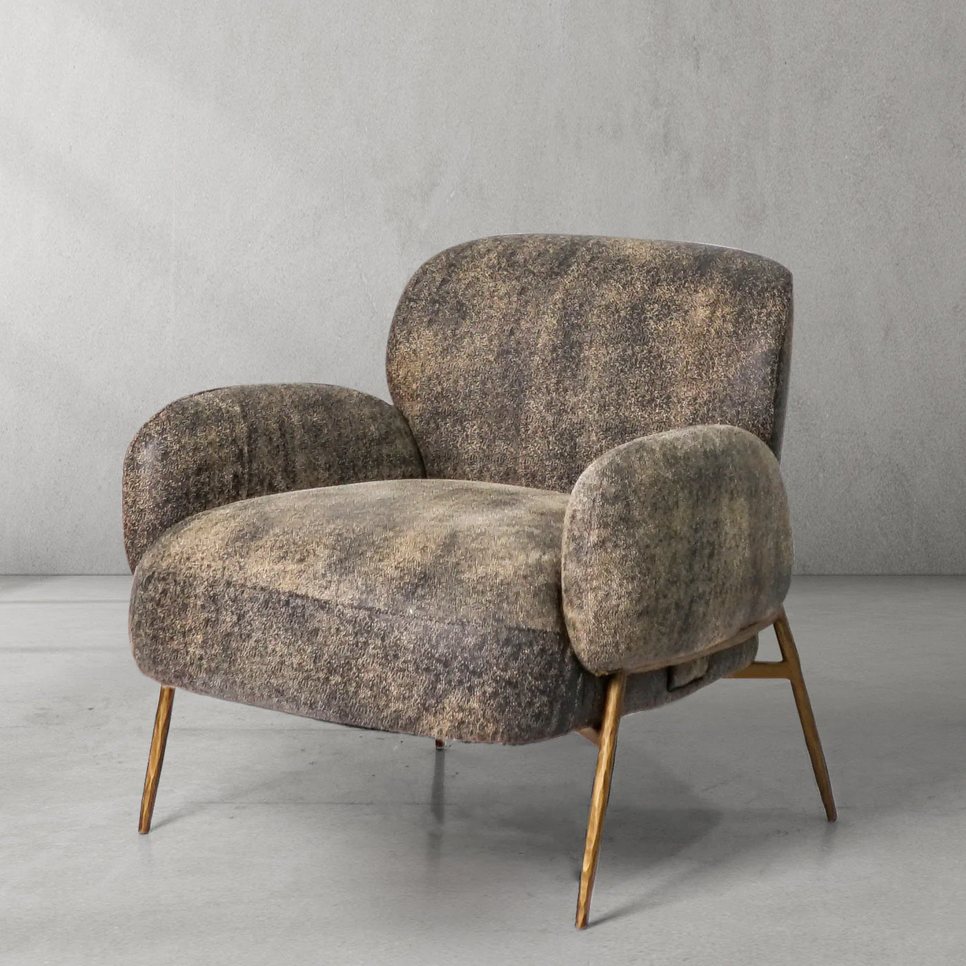 Hand-Forged Metal Vintage Pearl Grain Cowhide Lounge Chair - Image 16