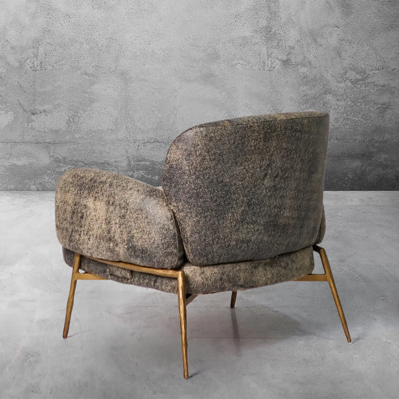 Hand-Forged Metal Vintage Pearl Grain Cowhide Lounge Chair - Image 4