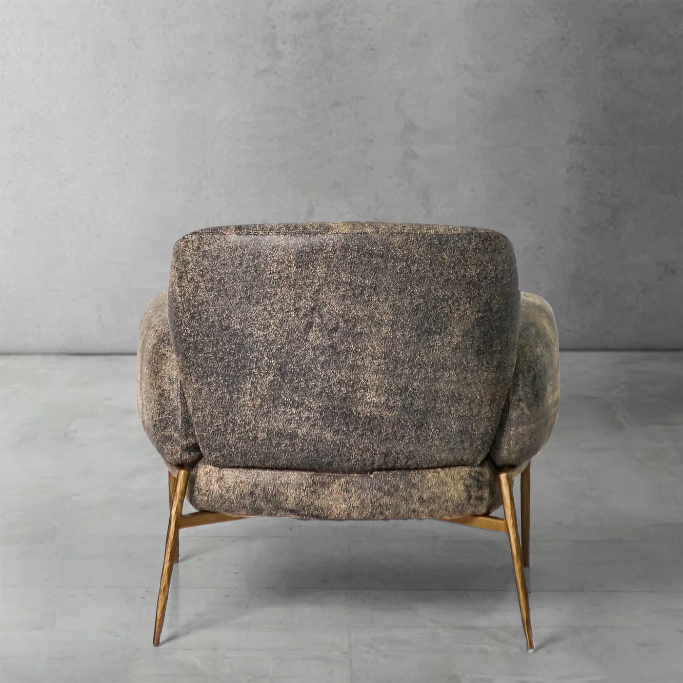 Hand-Forged Metal Vintage Pearl Grain Cowhide Lounge Chair - Image 5