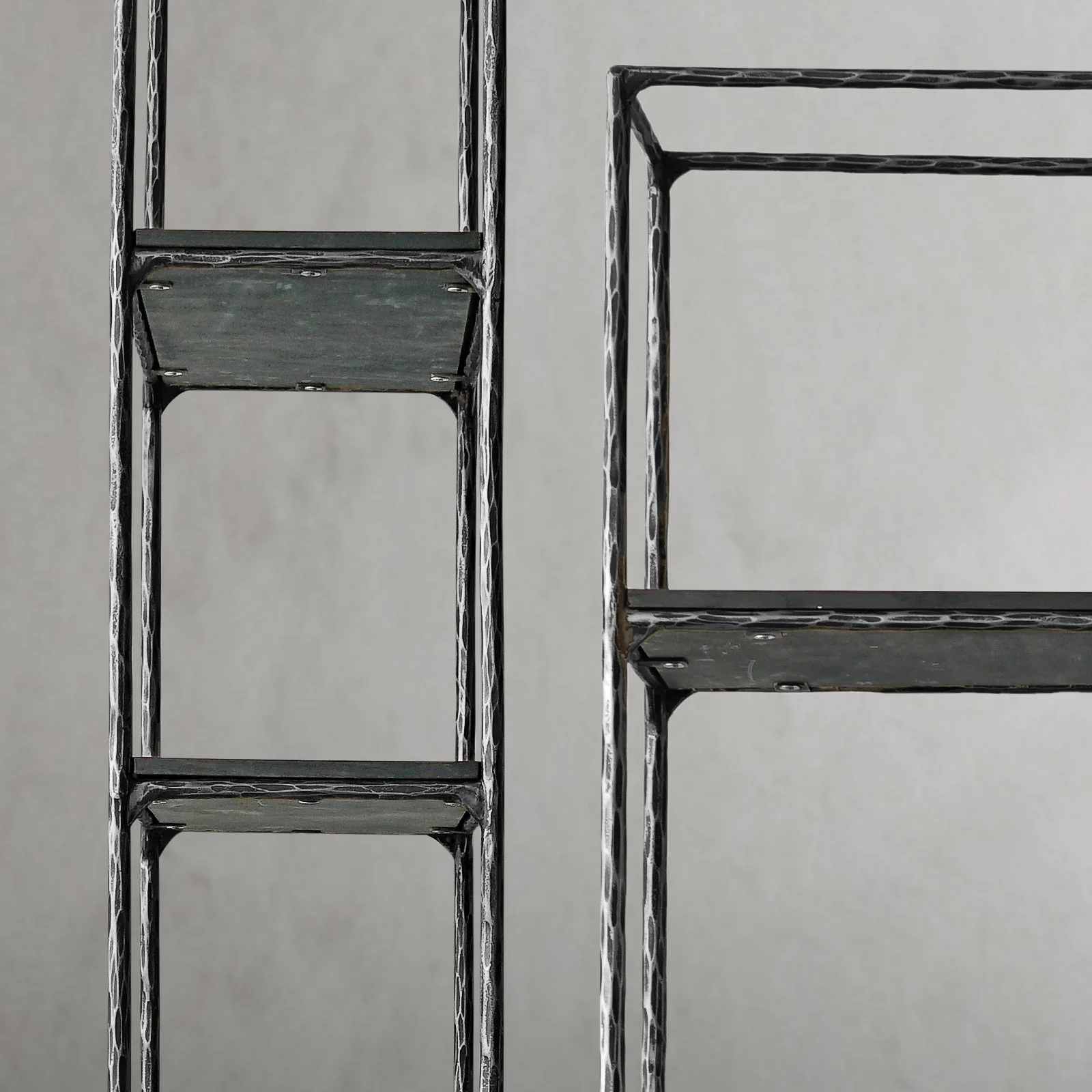 Hand-Forged Metal White Marble Shelving - Image 15