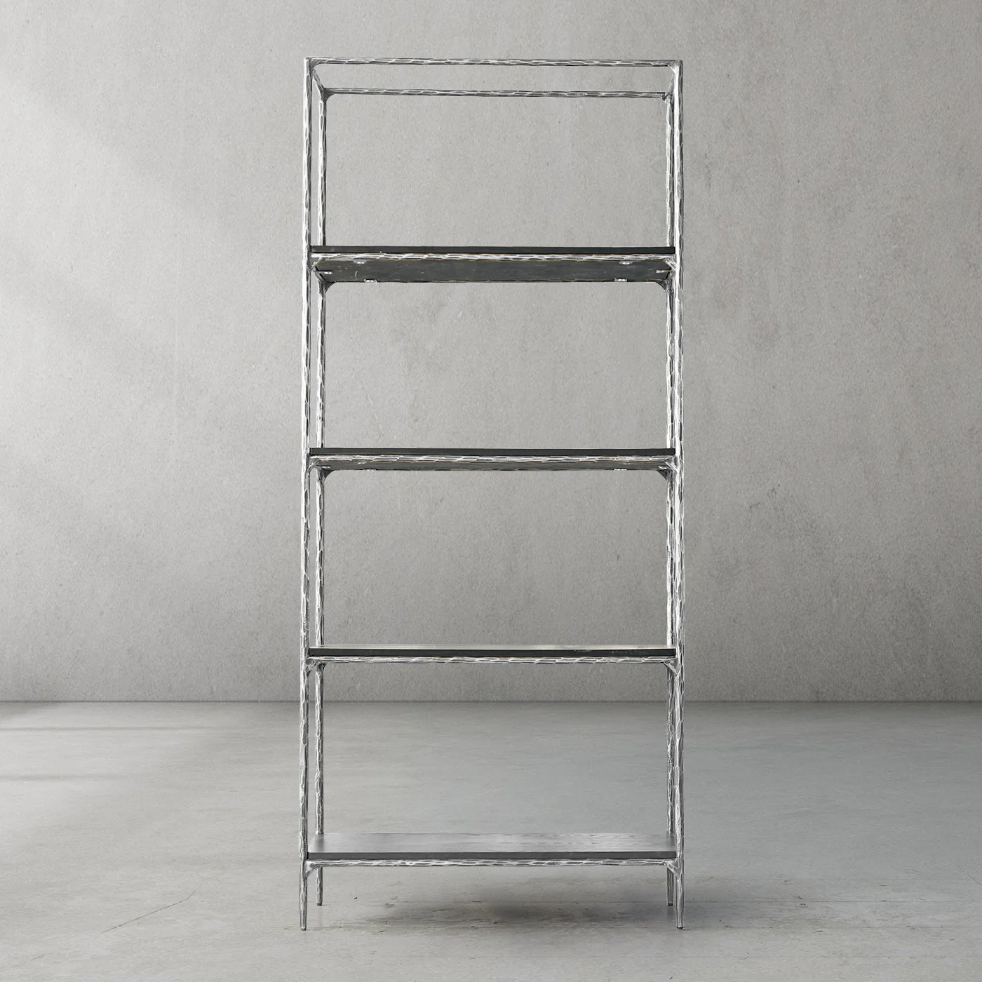 Hand-Forged Metal White Marble Shelving - Image 16
