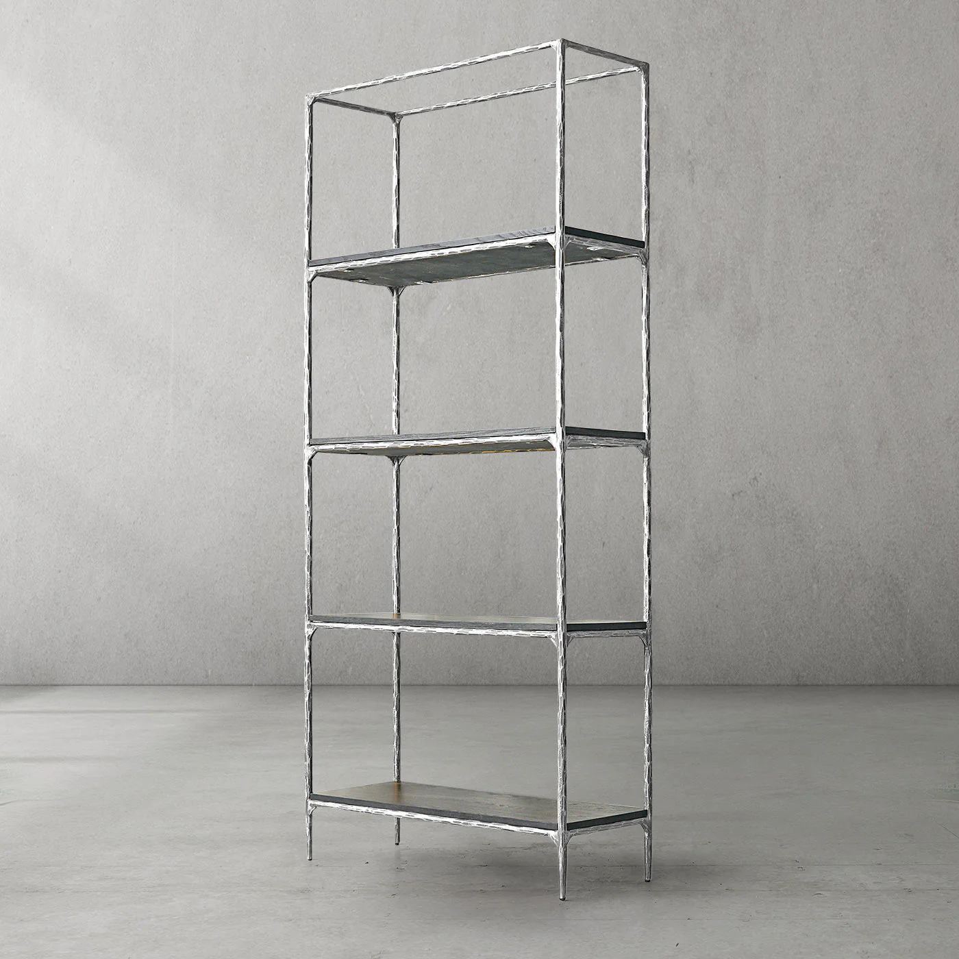 Hand-Forged Metal White Marble Shelving - Image 17