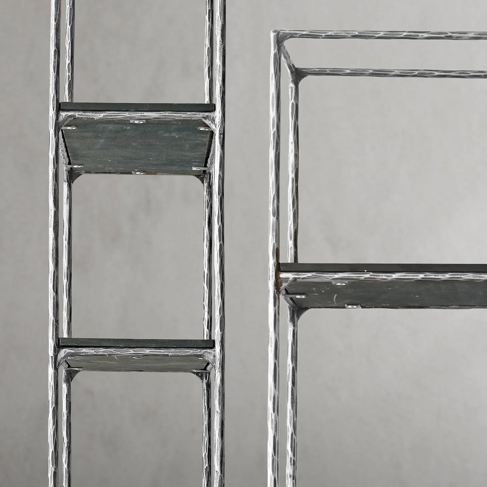 Hand-Forged Metal White Marble Shelving - Image 21