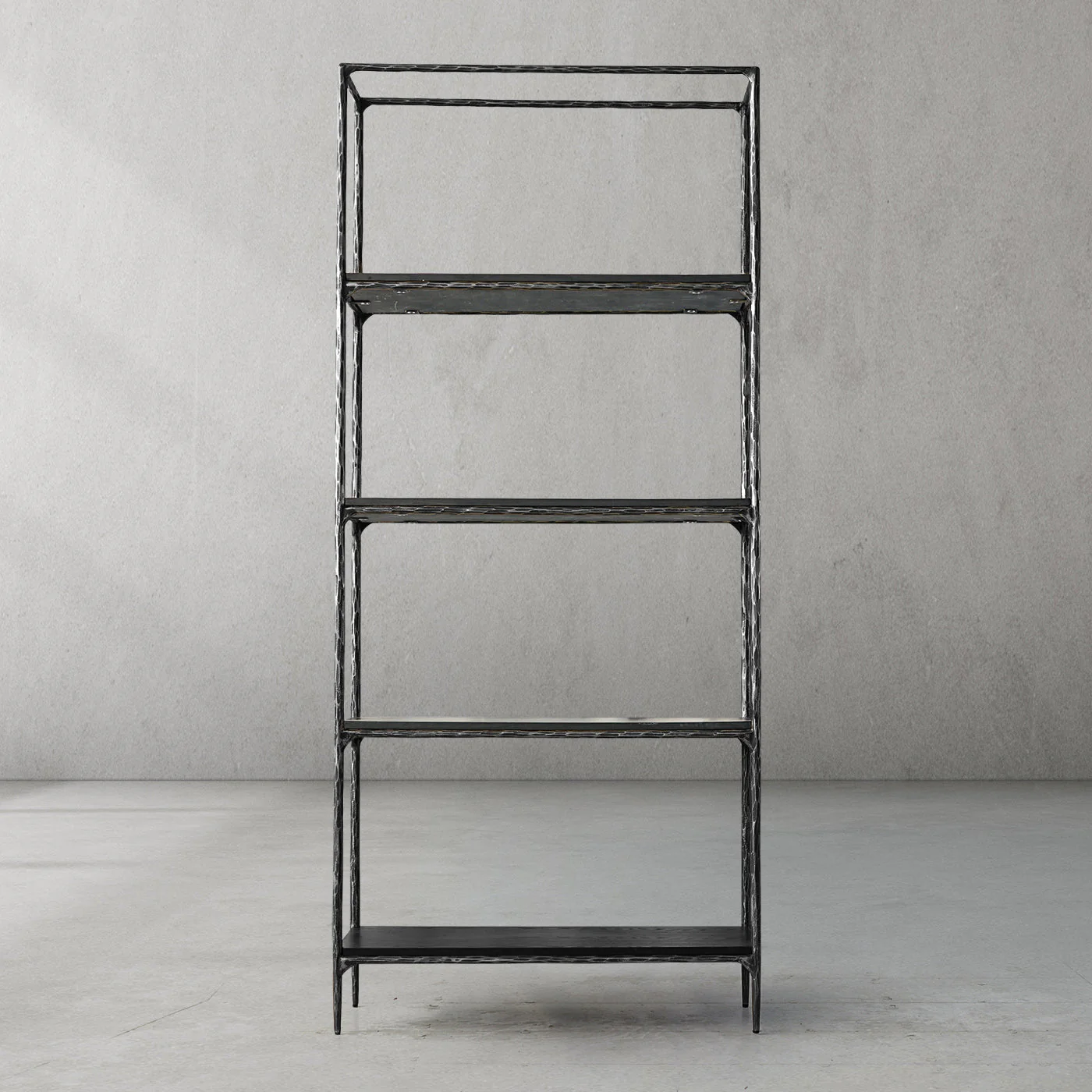Hand-Forged Metal White Marble Shelving - Image 22