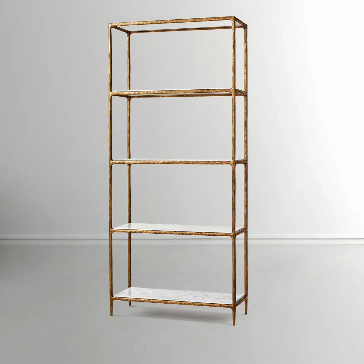 Hand-Forged Metal White Marble Shelving - Image 3