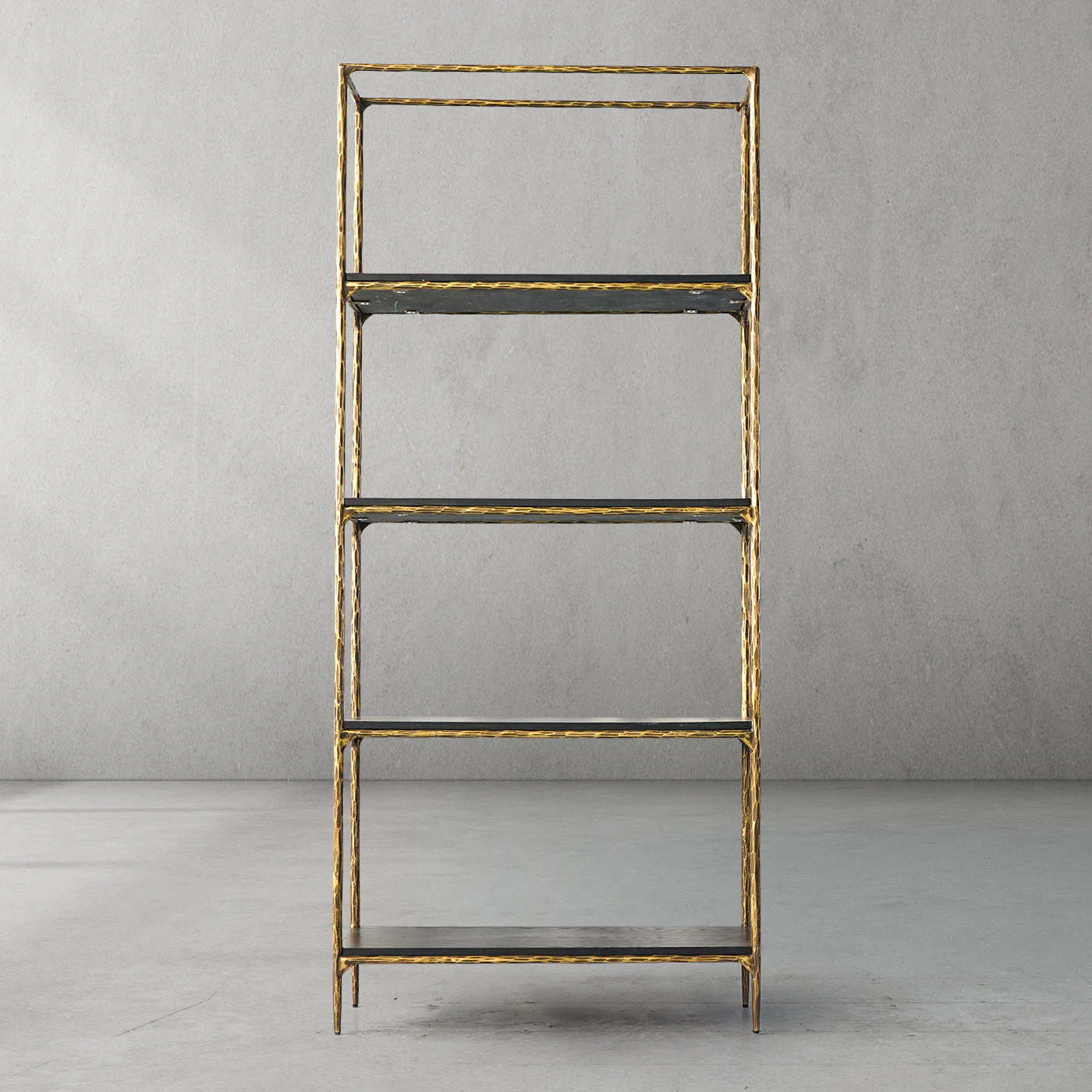Hand-Forged Metal White Marble Shelving - Image 4