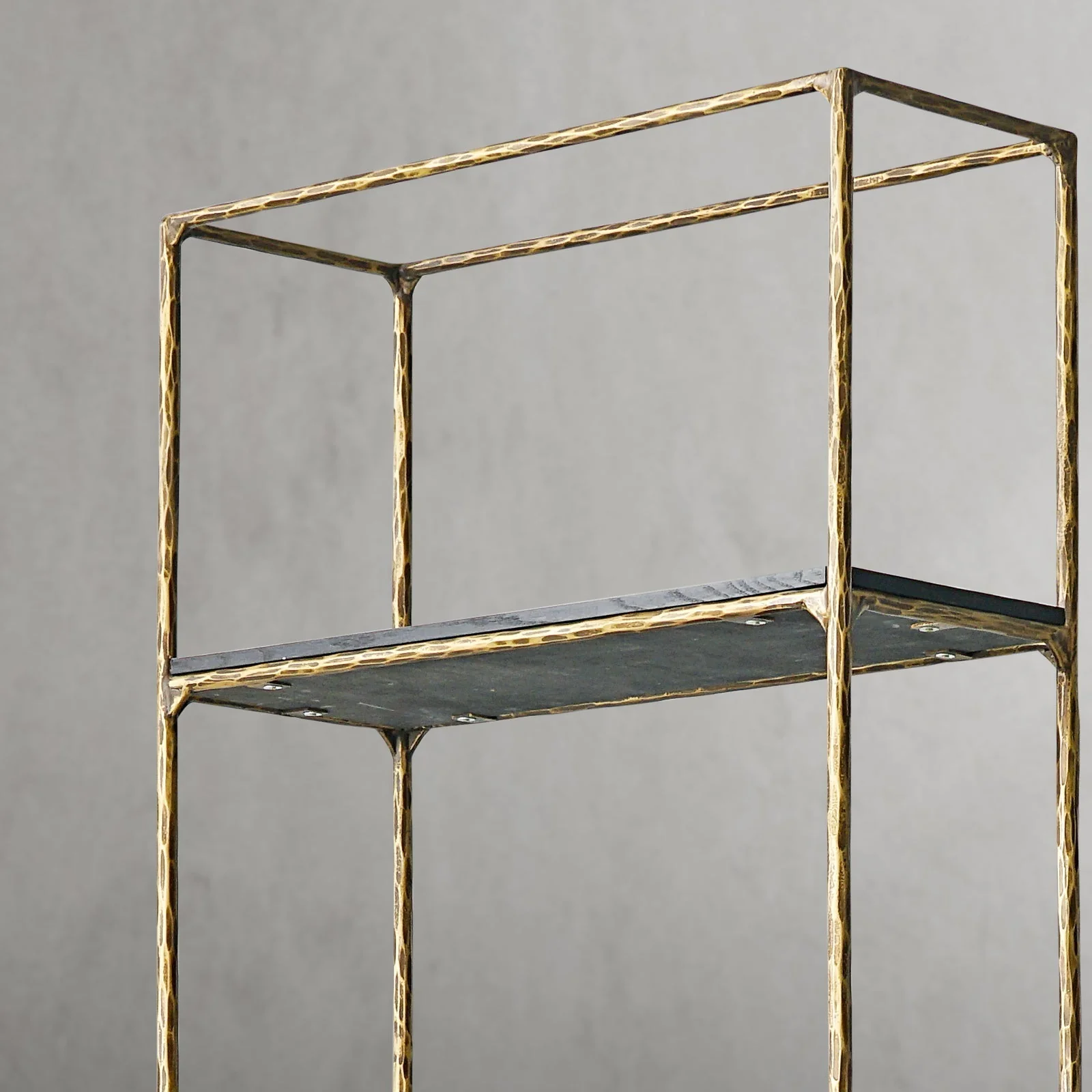 Hand-Forged Metal White Marble Shelving - Image 7
