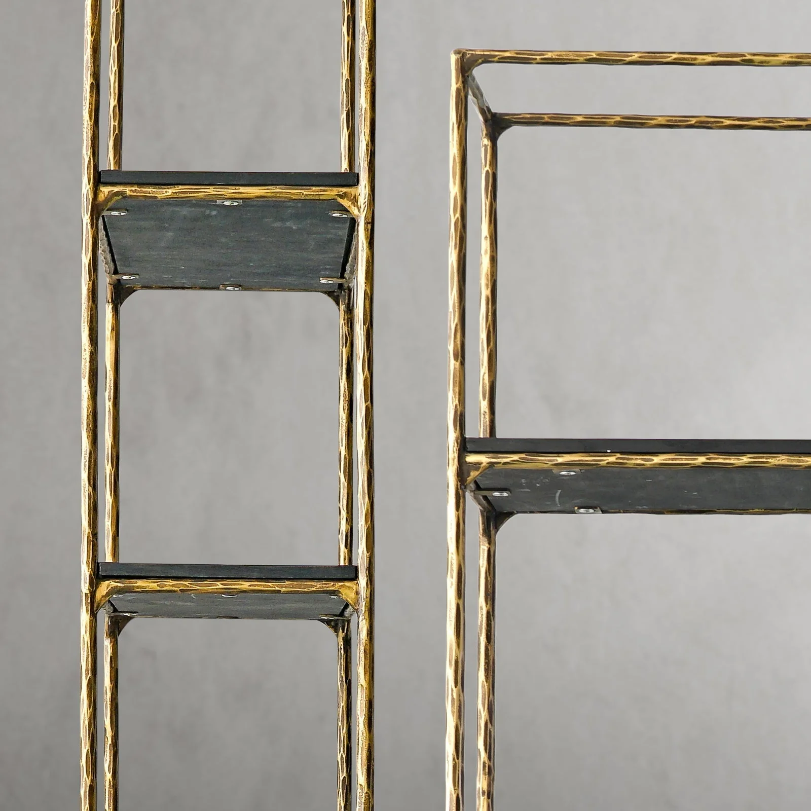 Hand-Forged Metal White Marble Shelving - Image 9