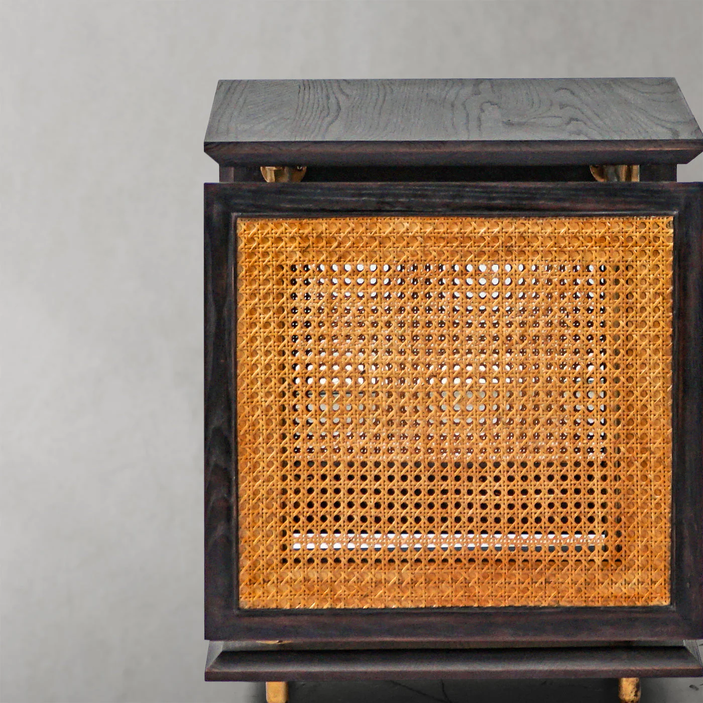 Hand-Forged Metal Woven Rattan Side Table - Image 5