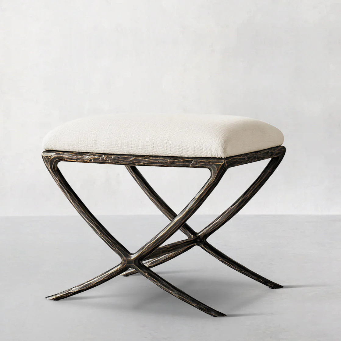 Hand-Forged Metal X-base Stool - Image 11