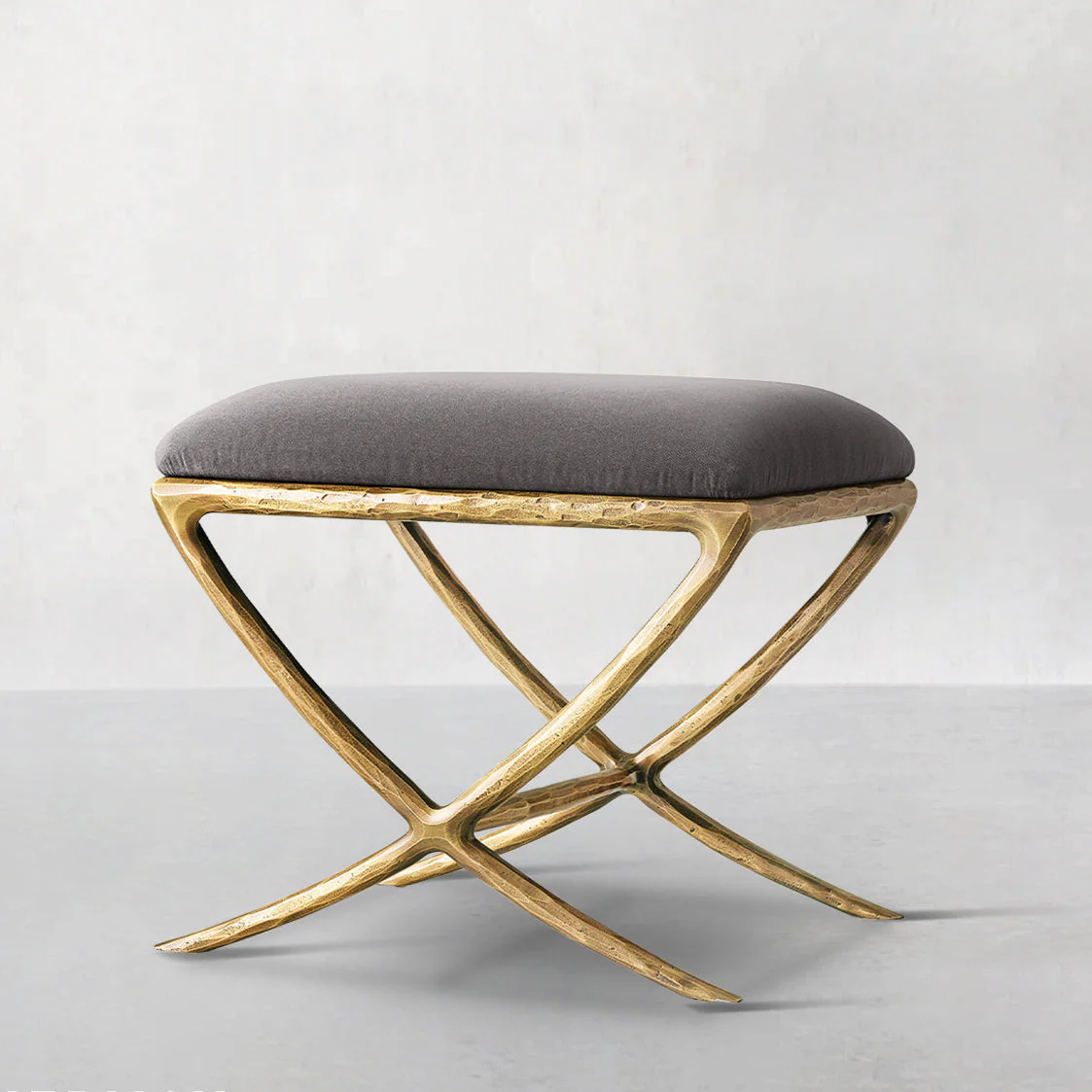 Hand-Forged Metal X-base Stool - Image 15