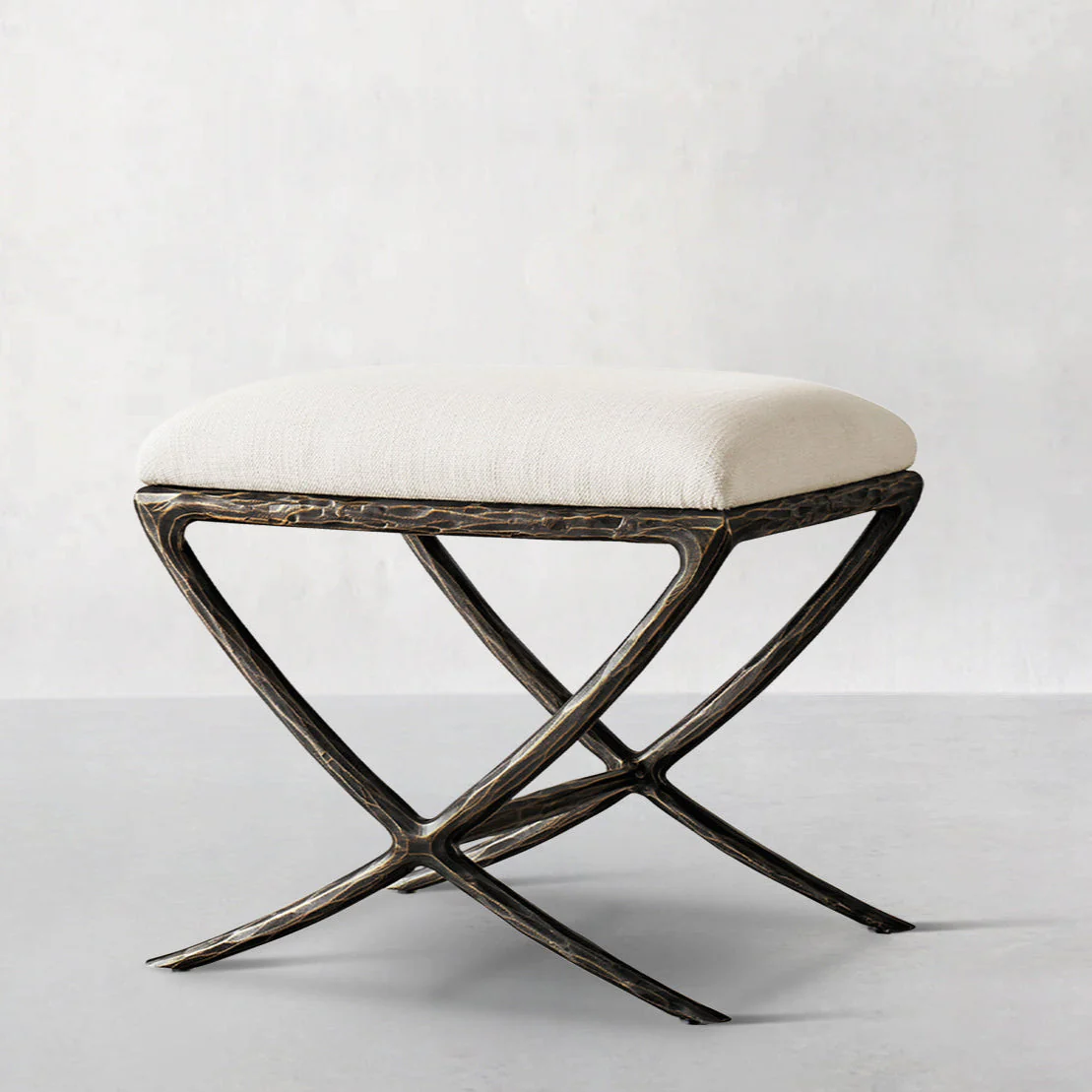 Hand-Forged Metal X-base Stool - Image 22