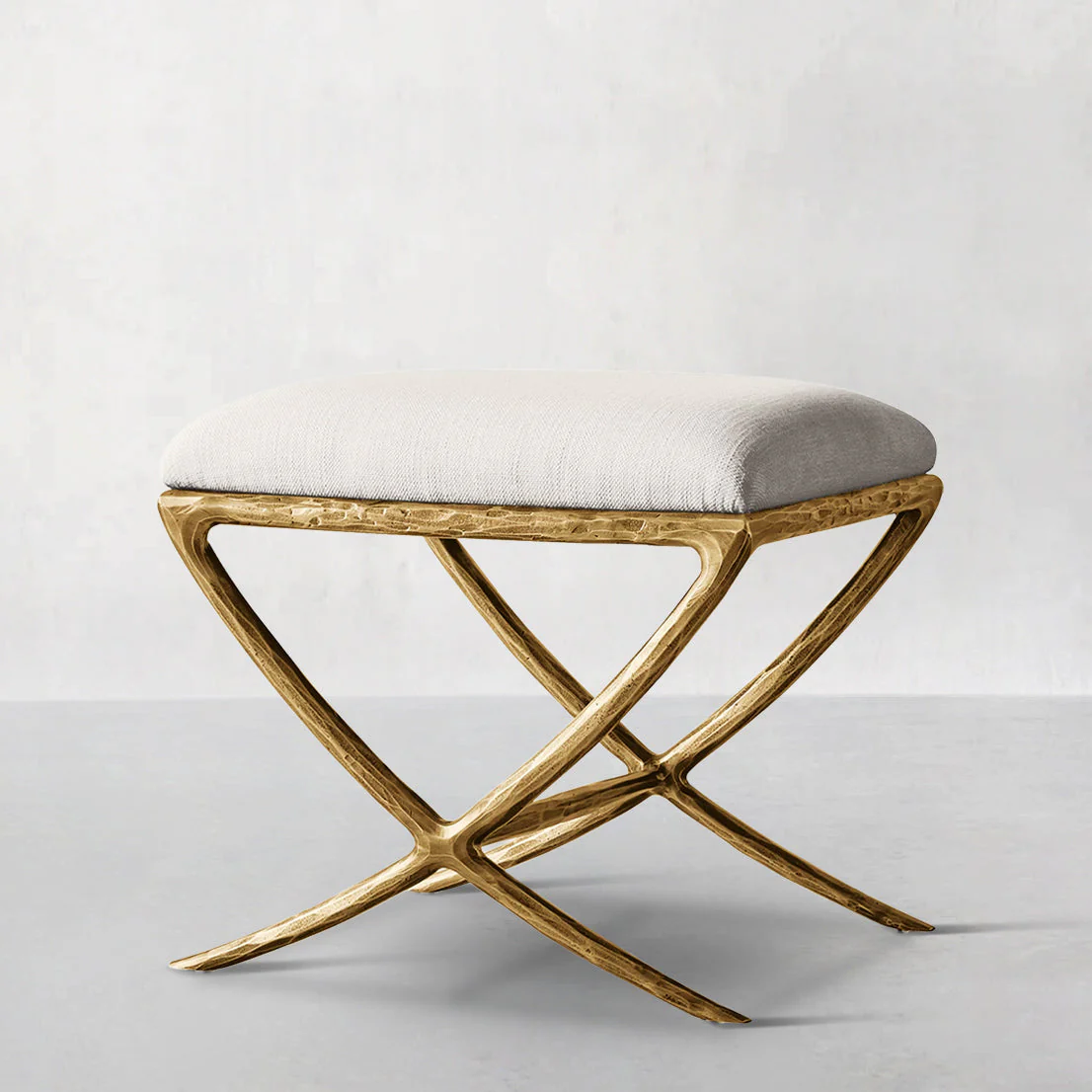 Hand-Forged Metal X-base Stool - Image 6
