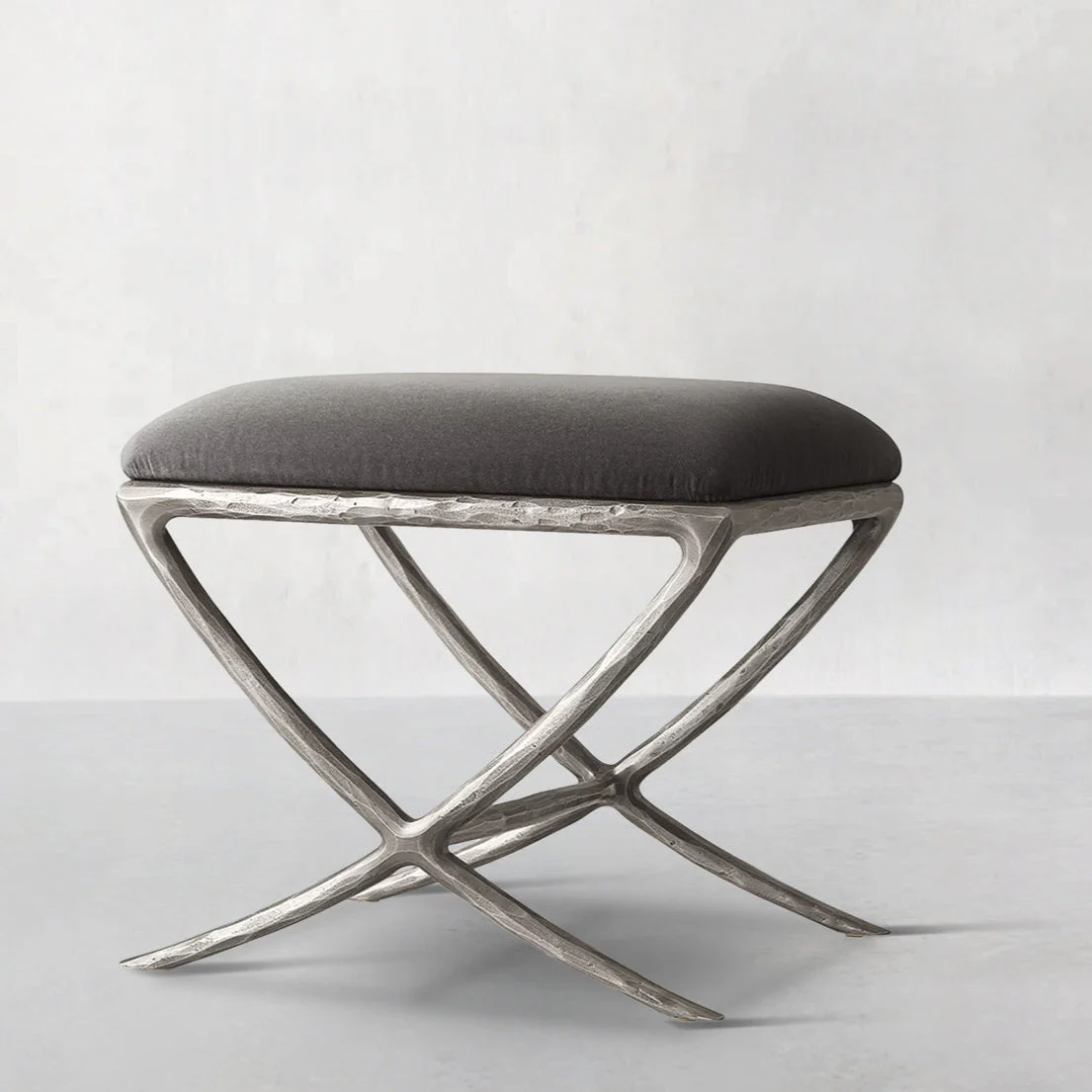 Hand-Forged Metal X-base Stool - Image 7