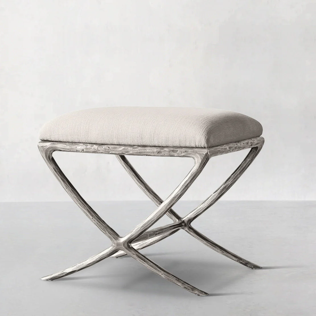 Hand-Forged Metal X-base Stool - Image 8