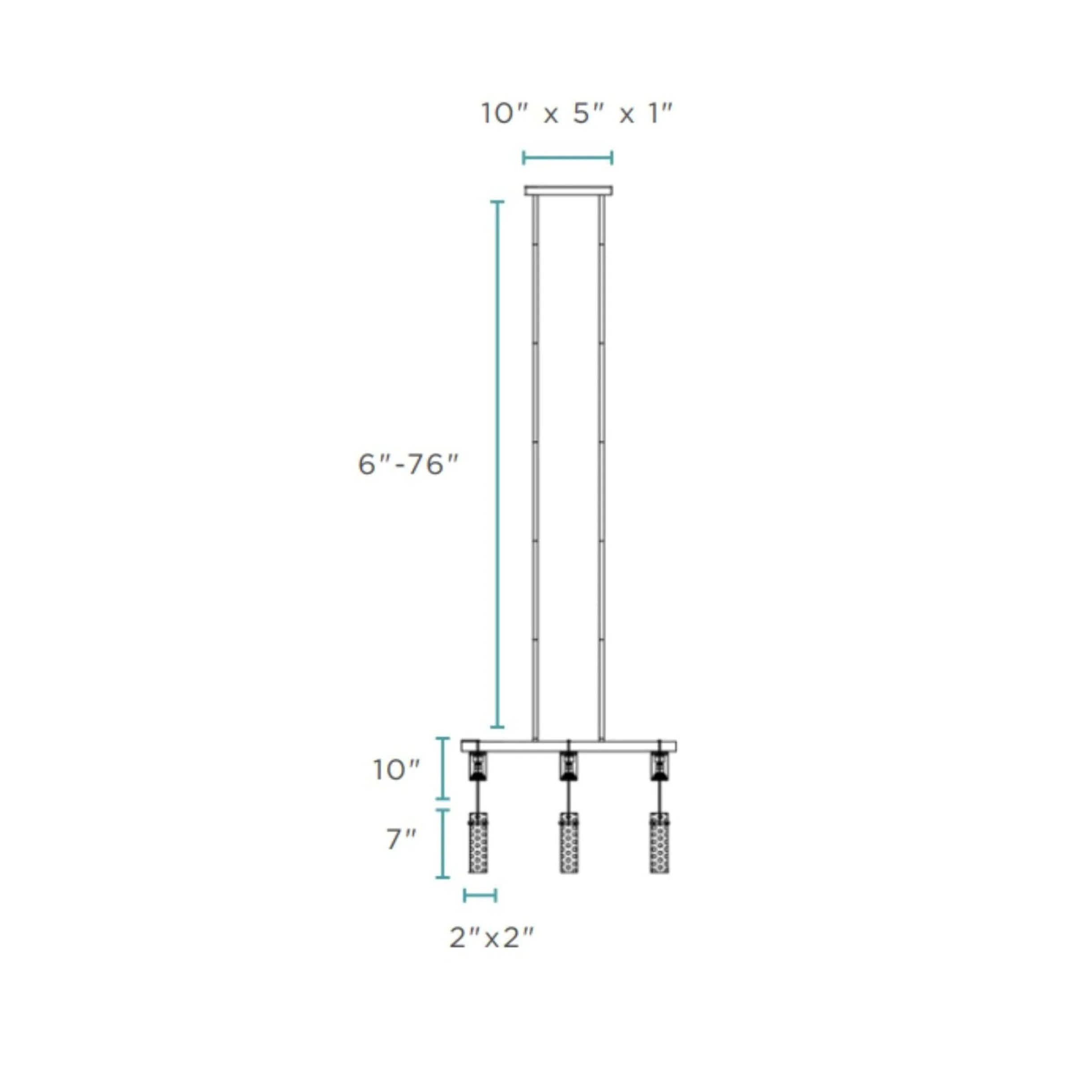 Harmony 3 Light Chandelier // Matte Black - Image 5