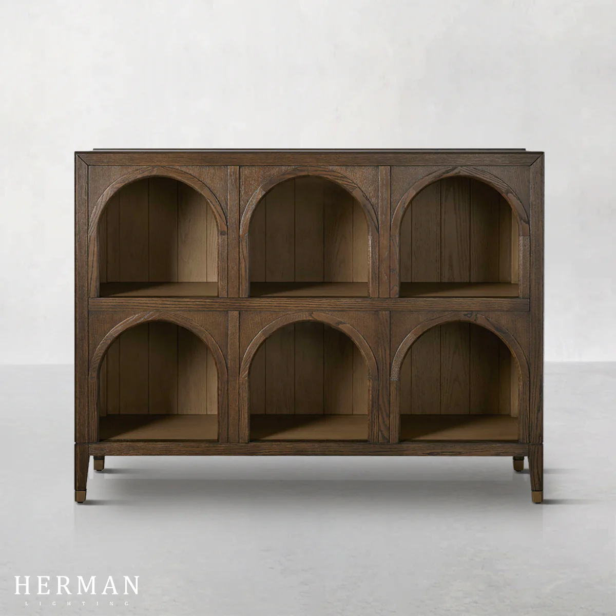 Hattie Arched Storage Cabinet  in Oak 60.75"W - Image 10