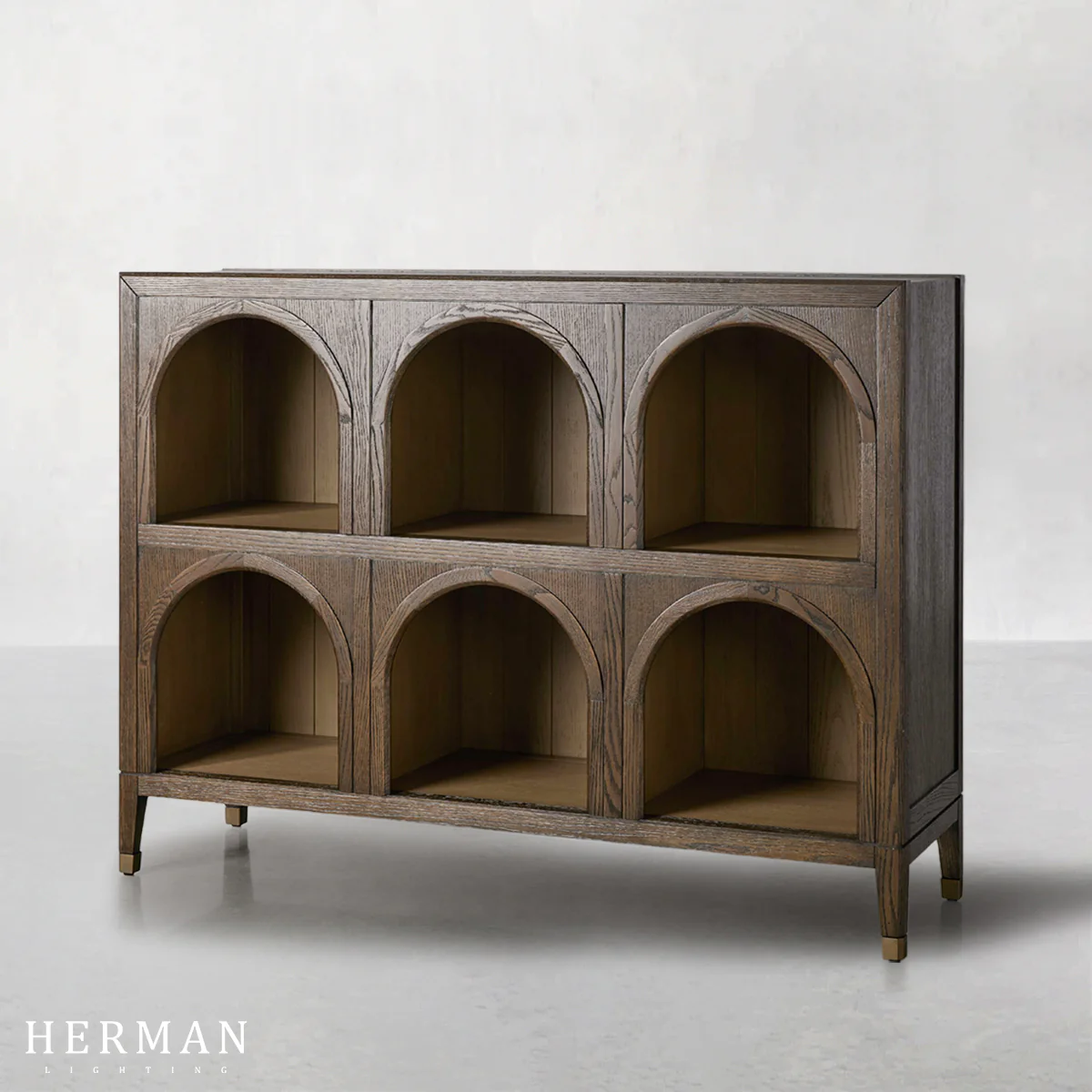 Hattie Arched Storage Cabinet  in Oak 60.75"W - Image 11