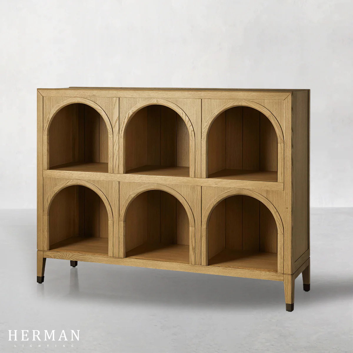 Hattie Arched Storage Cabinet  in Oak 60.75"W - Image 12