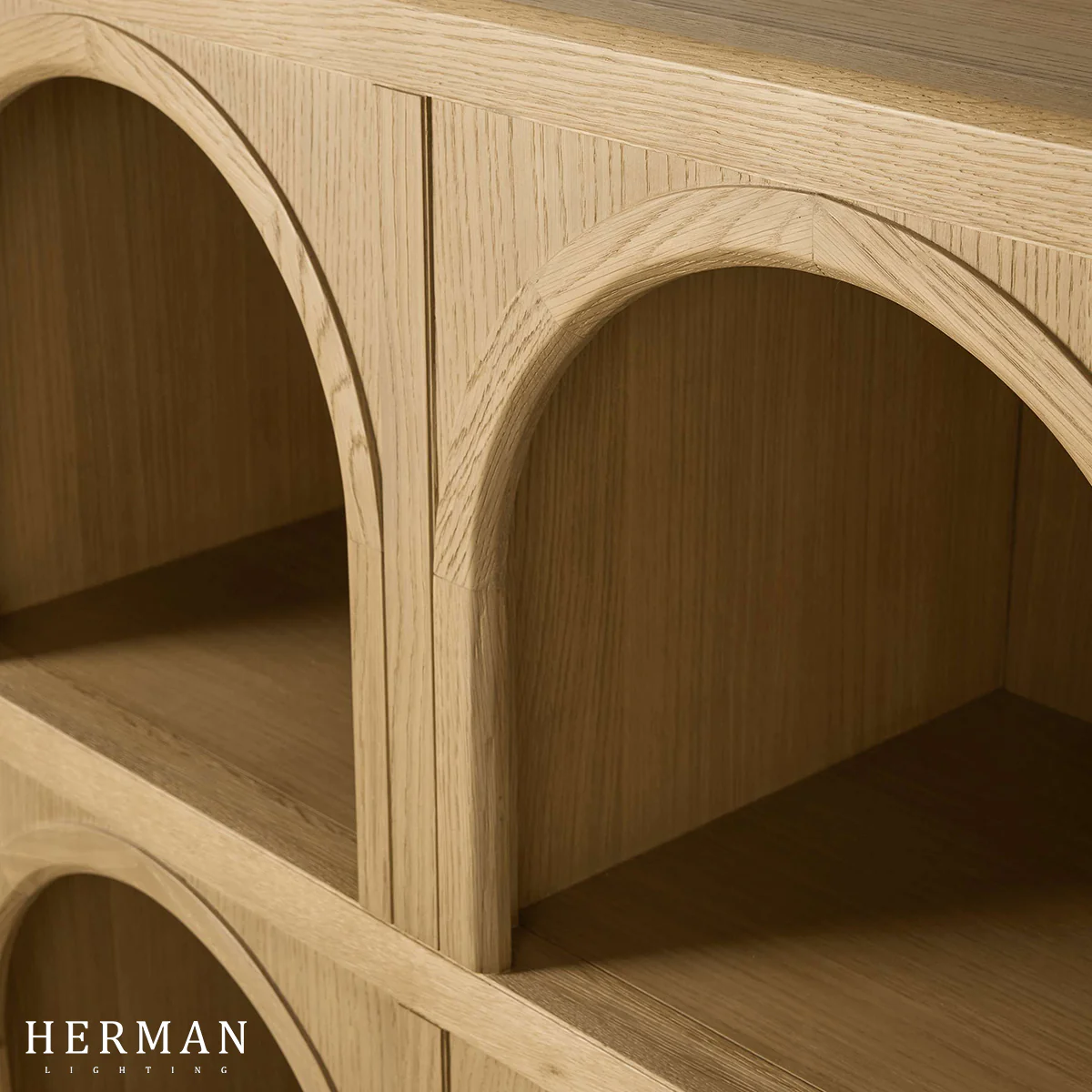Hattie Arched Storage Cabinet  in Oak 60.75"W - Image 14