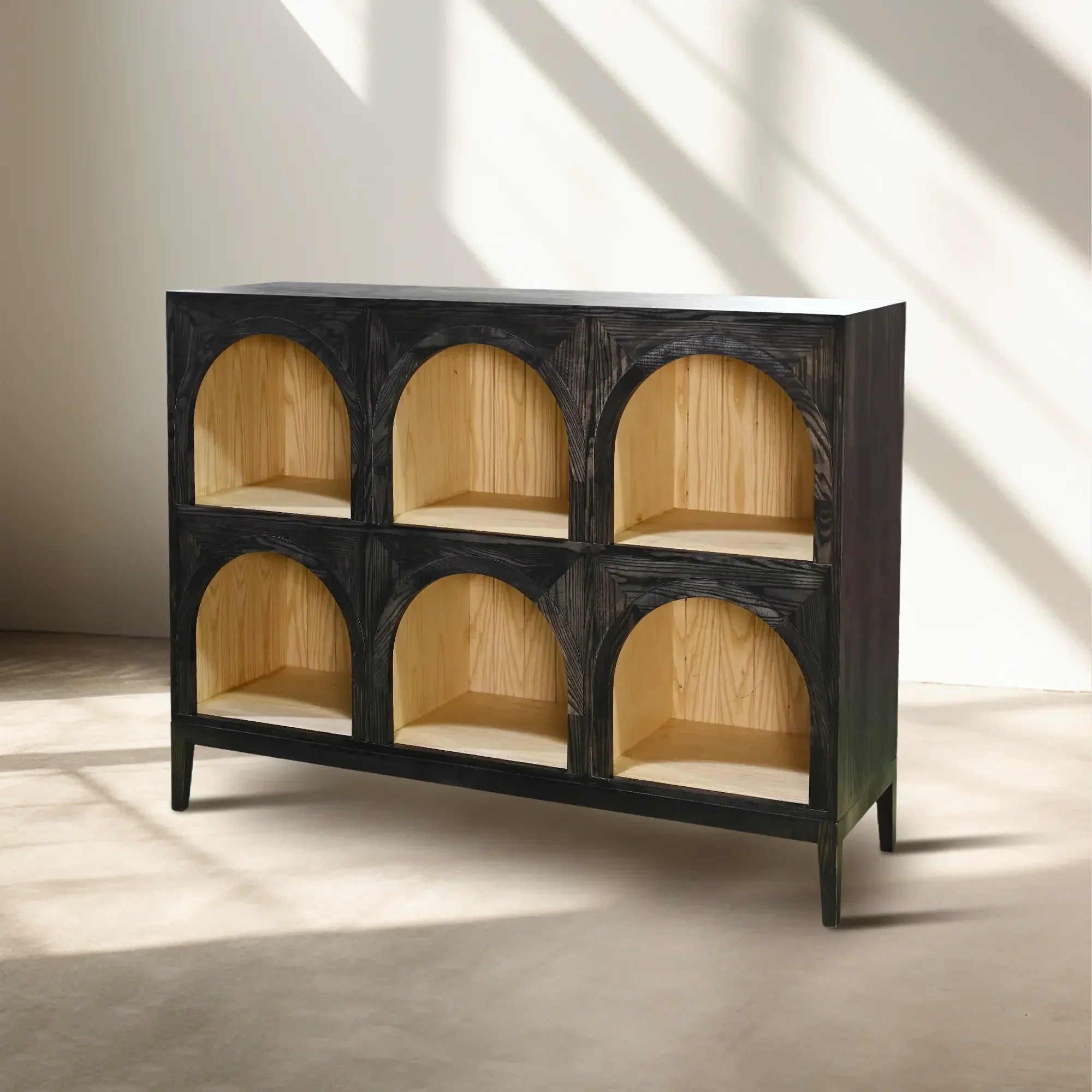 Hattie Arched Storage Cabinet  in Oak 60.75"W - Image 17