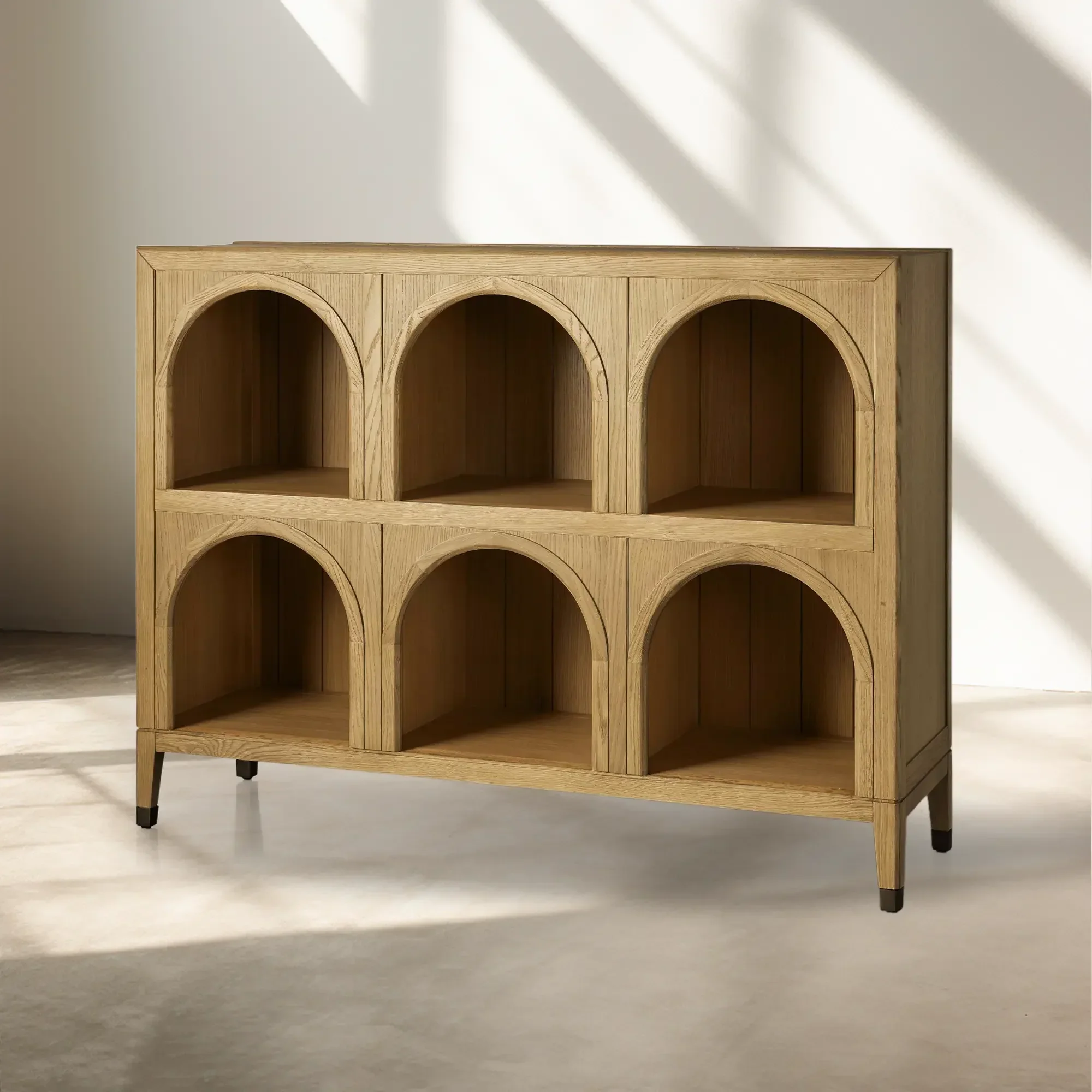Hattie Arched Storage Cabinet  in Oak 60.75"W - Image 18