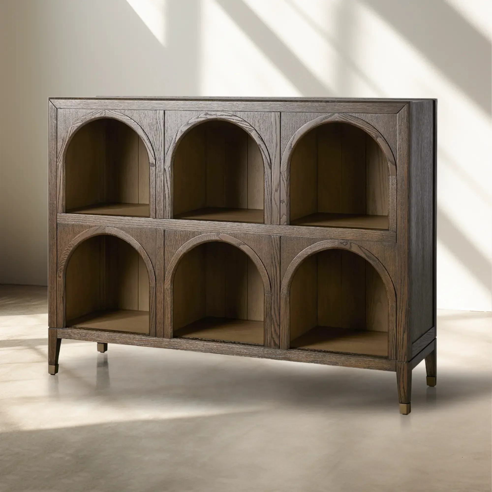 Hattie Arched Storage Cabinet  in Oak 60.75"W - Image 19