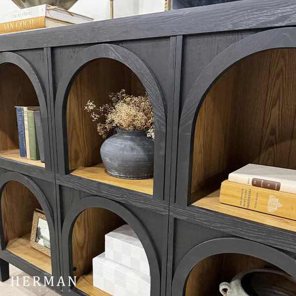 Hattie Arched Storage Cabinet  in Oak 60.75"W - Image 8