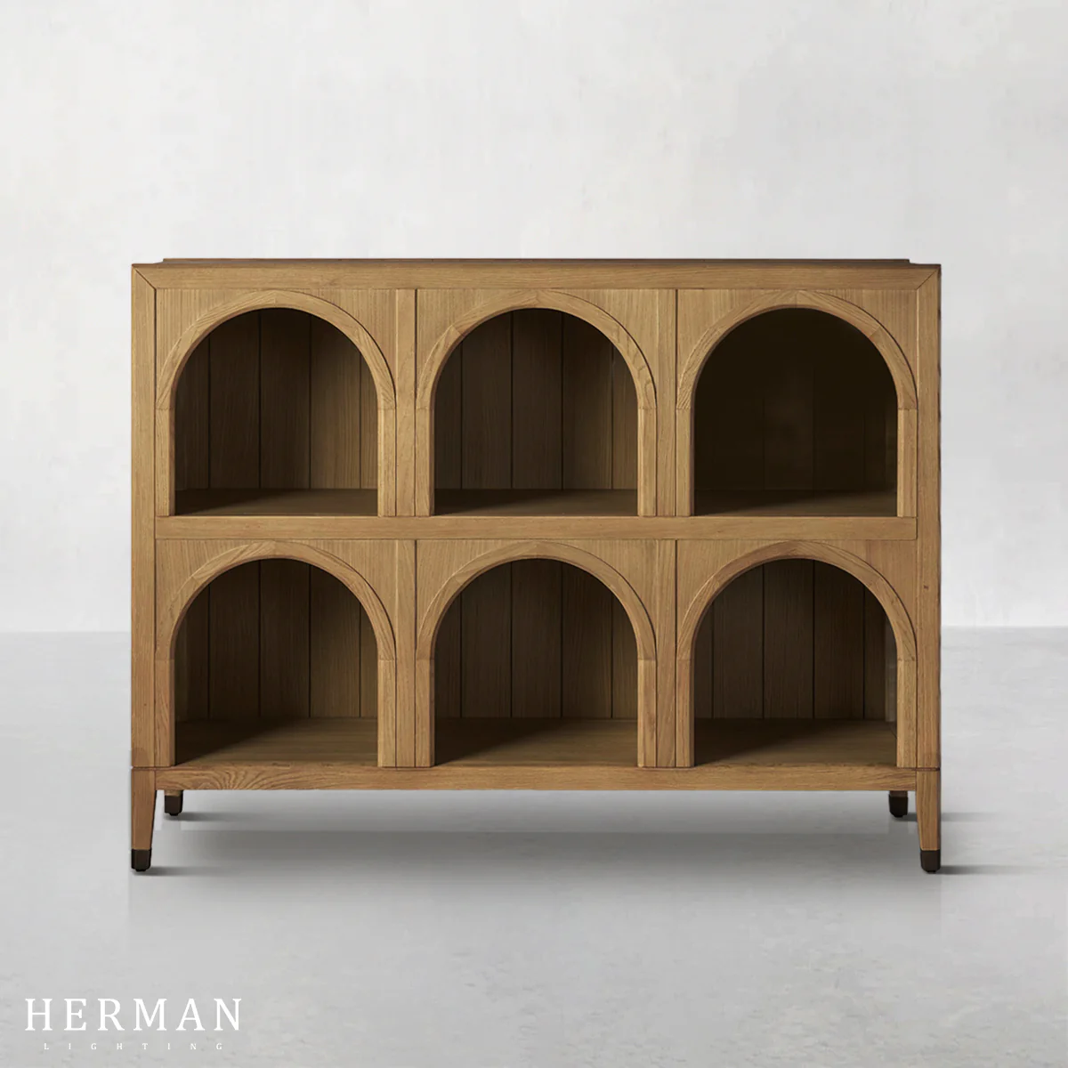Hattie Arched Storage Cabinet  in Oak 60.75"W - Image 9