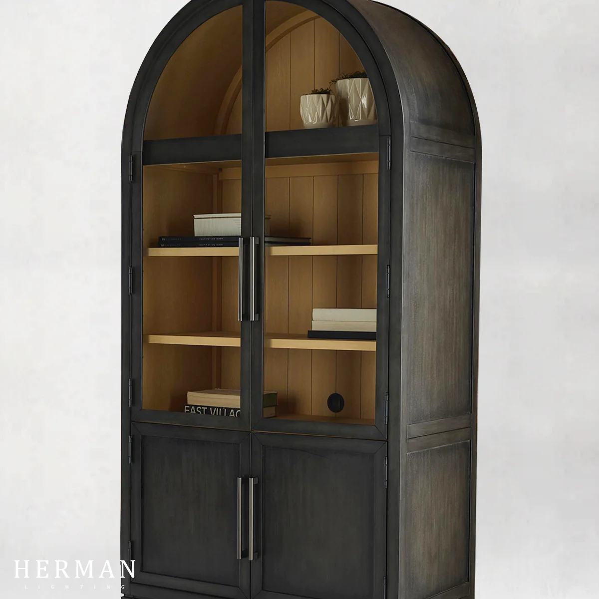 Hattie Glass Accent Cabinet in Oak 36"W 46"W - Image 11