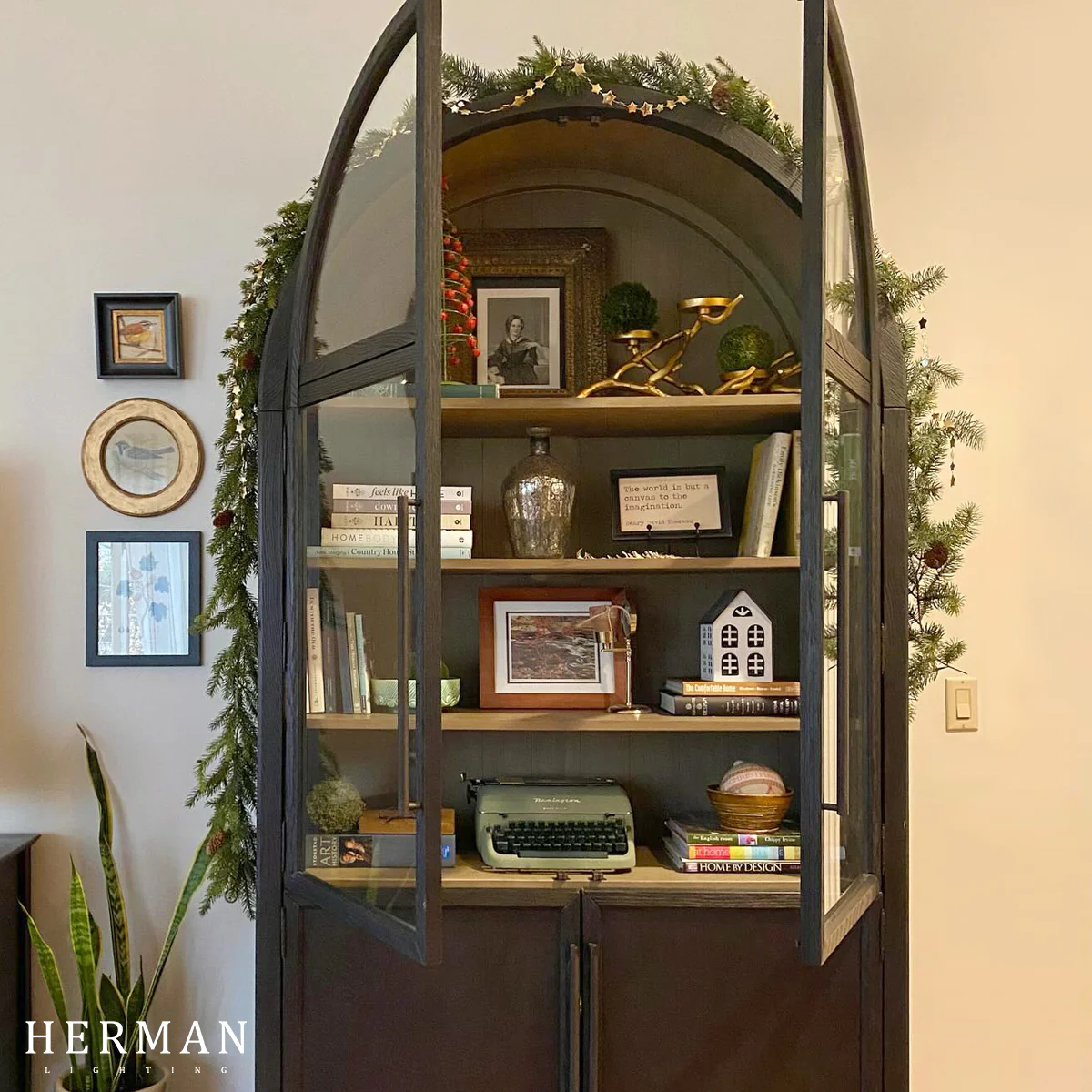 Hattie Glass Accent Cabinet in Oak 36"W 46"W - Image 13