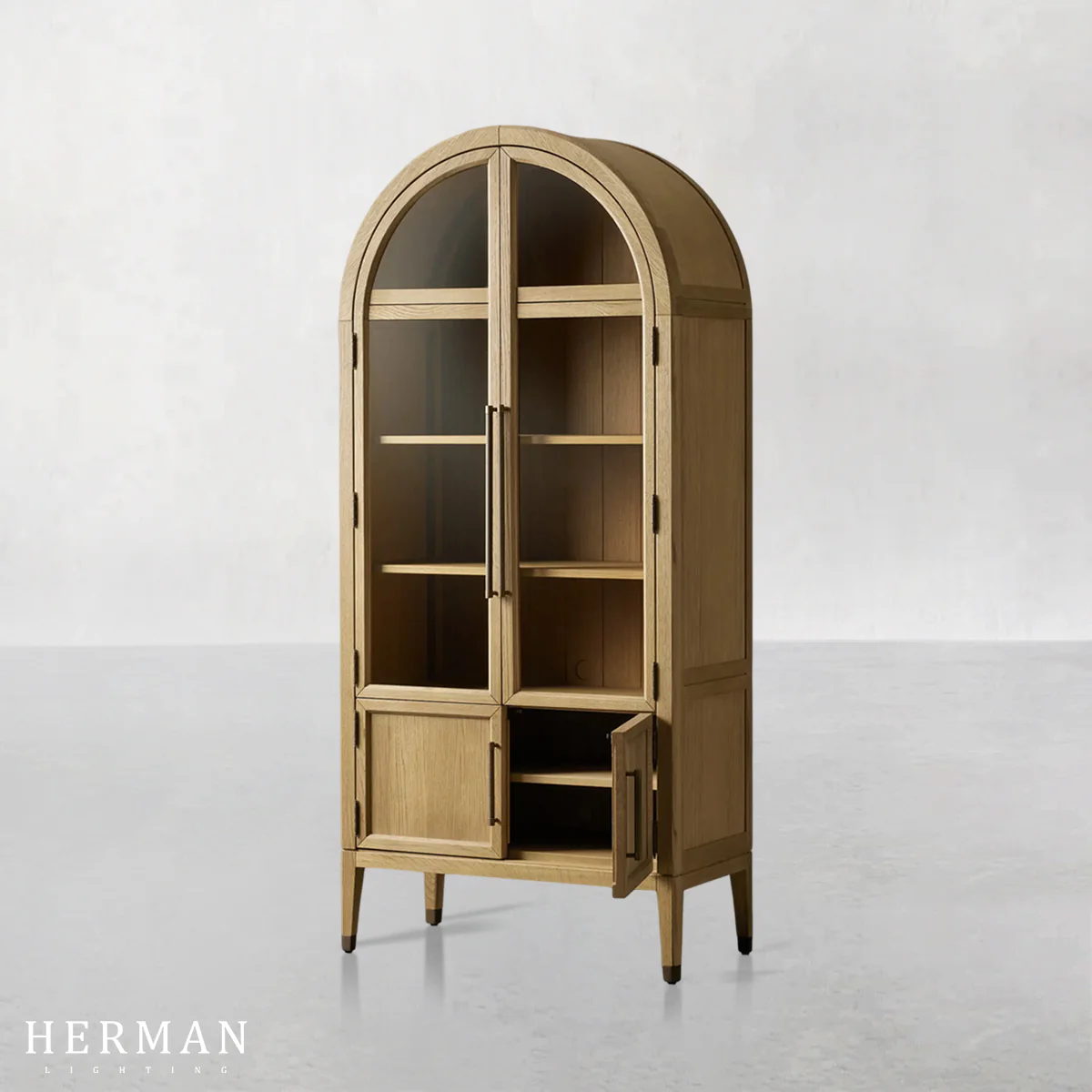 Hattie Glass Accent Cabinet in Oak 36"W 46"W - Image 15