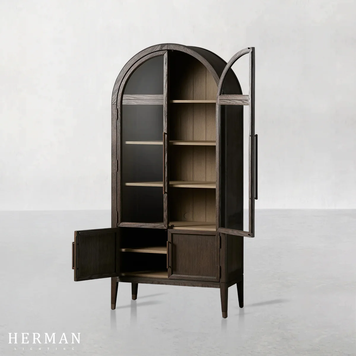 Hattie Glass Accent Cabinet in Oak 36"W 46"W - Image 17