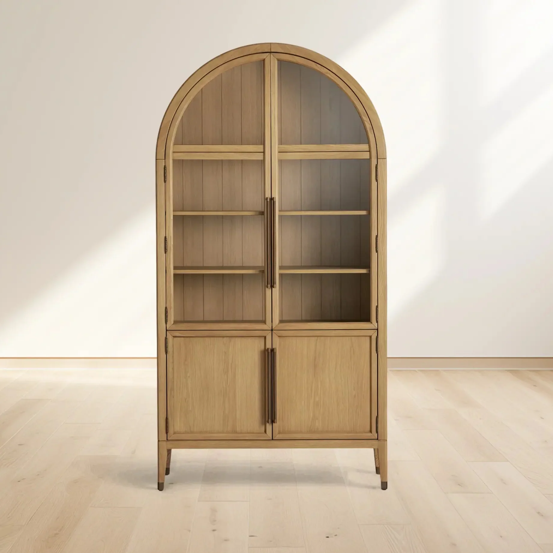 Hattie Glass Accent Cabinet in Oak 36"W 46"W - Image 18