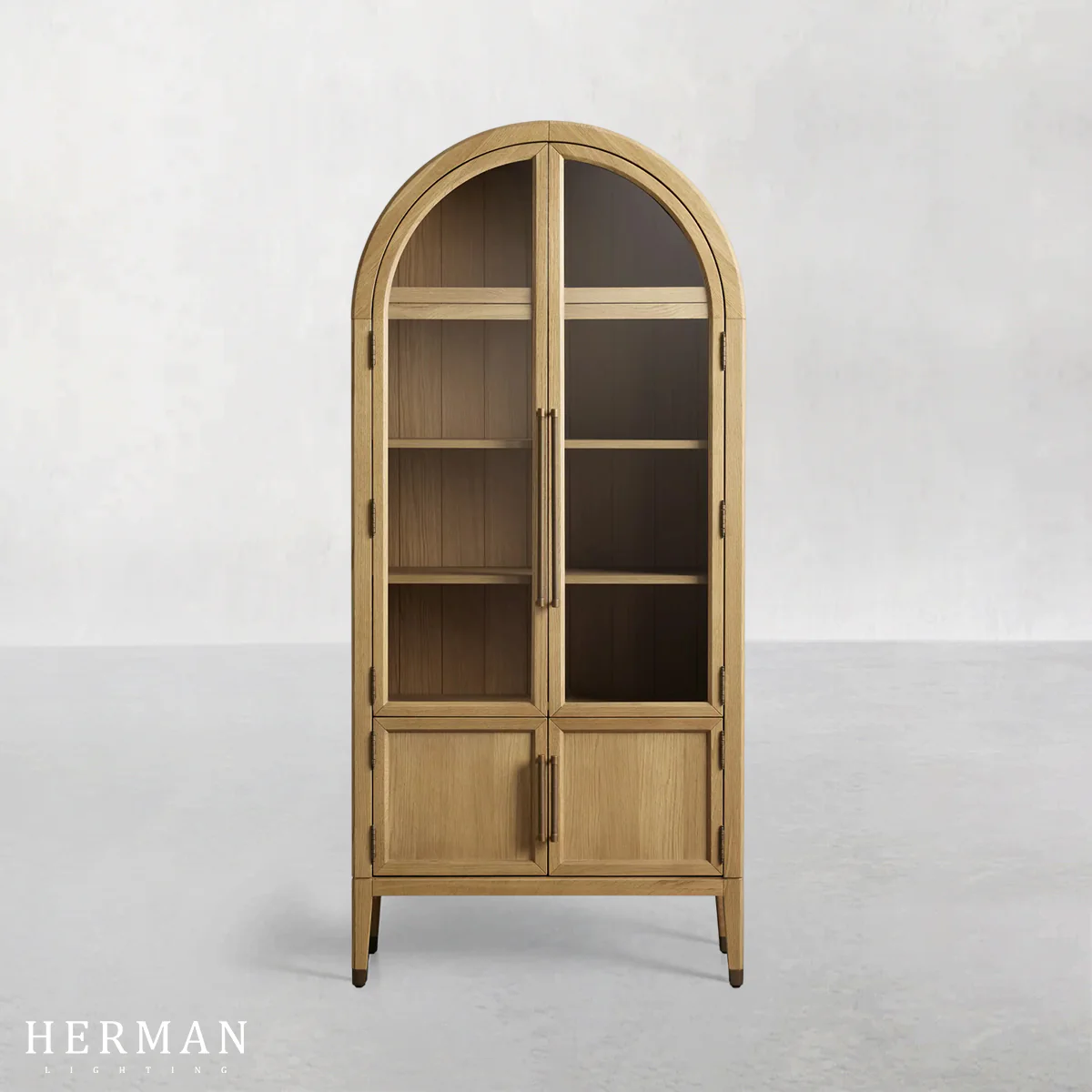 Hattie Glass Accent Cabinet in Oak 36"W 46"W - Image 25