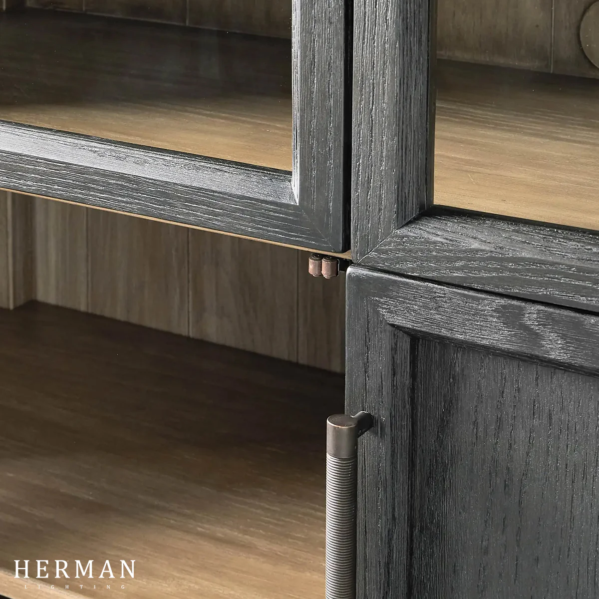 Hattie Glass Accent Cabinet in Oak 36"W 46"W - Image 29