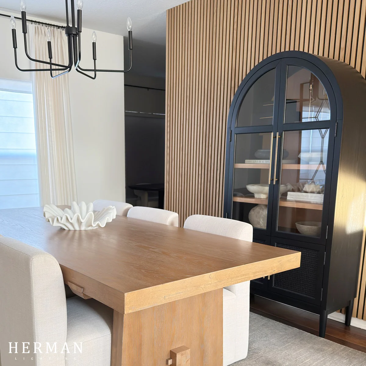 Hattie Glass Accent Cabinet in Oak 36"W 46"W - Image 3