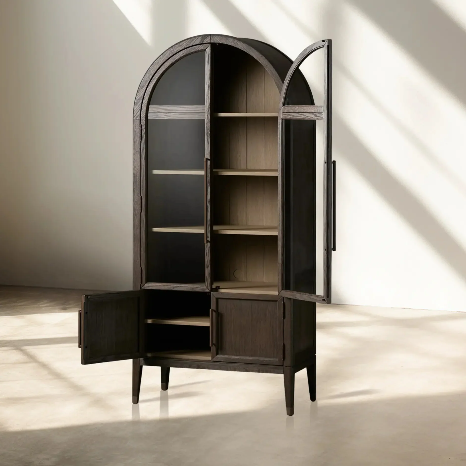 Hattie Glass Accent Cabinet in Oak 36"W 46"W - Image 31