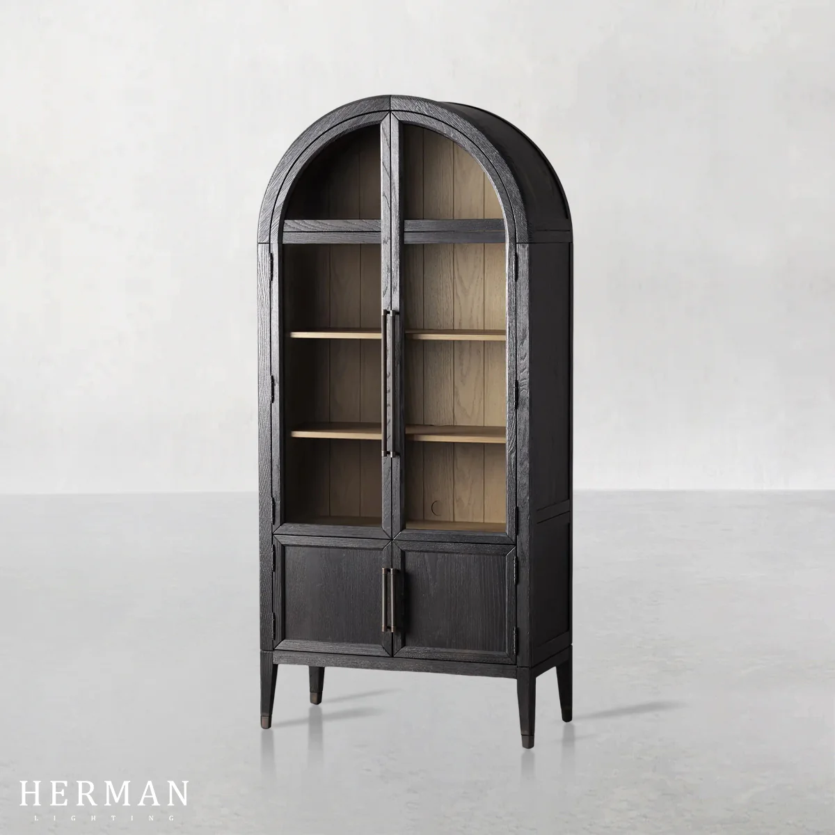 Hattie Glass Accent Cabinet in Oak 36"W 46"W - Image 7