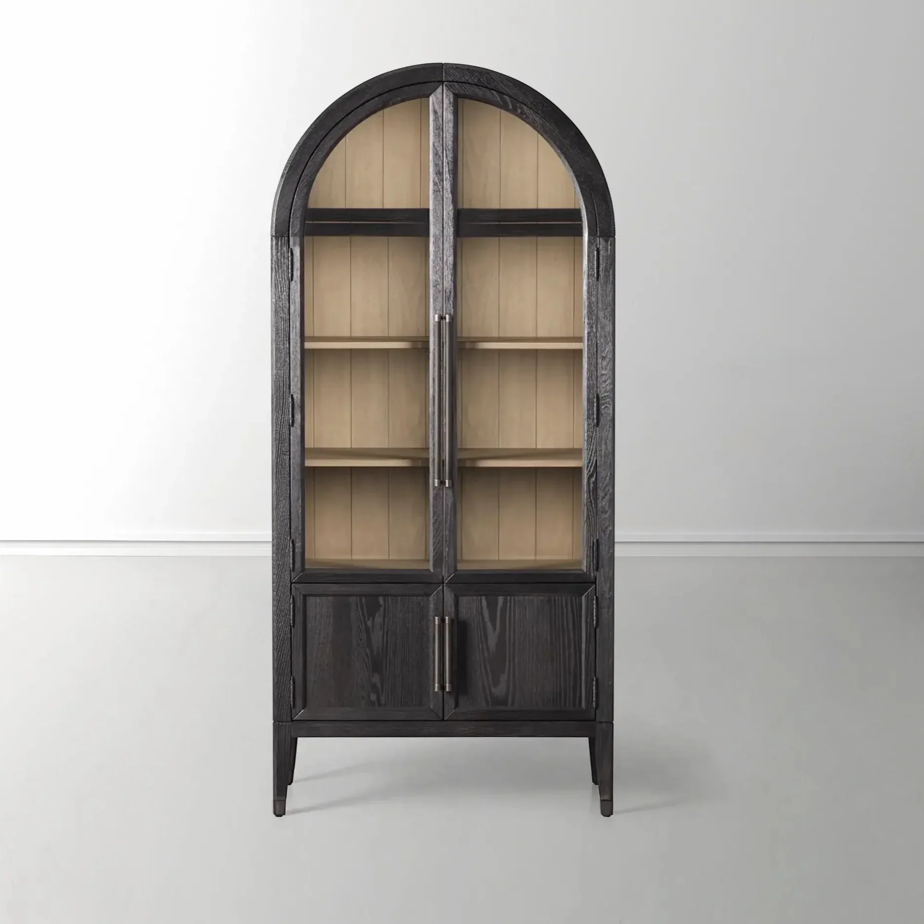 Hattie Glass Accent Cabinet in Oak 36"W 46"W - Image 8