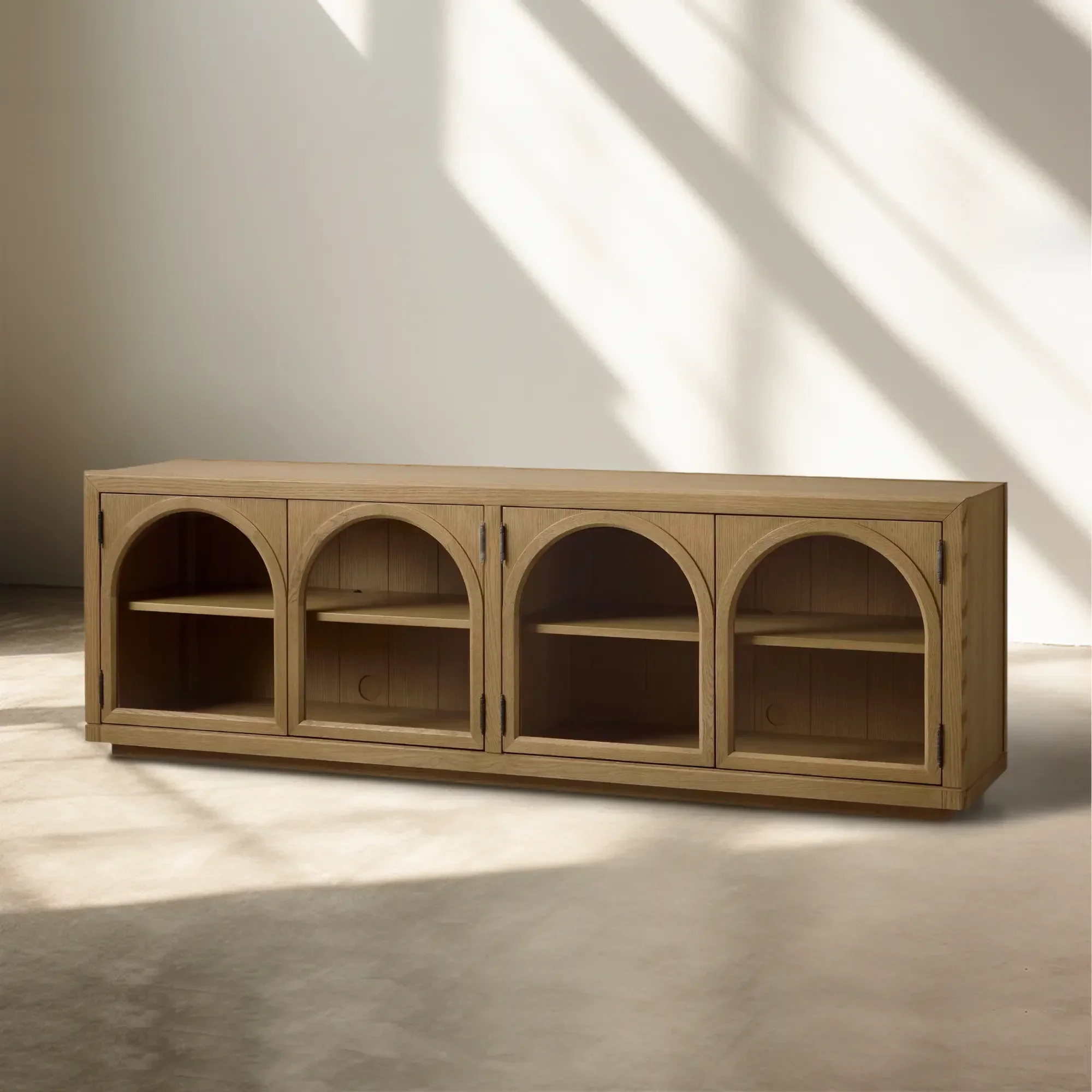 Hattie Media Console in Oak 80"W - Image 14